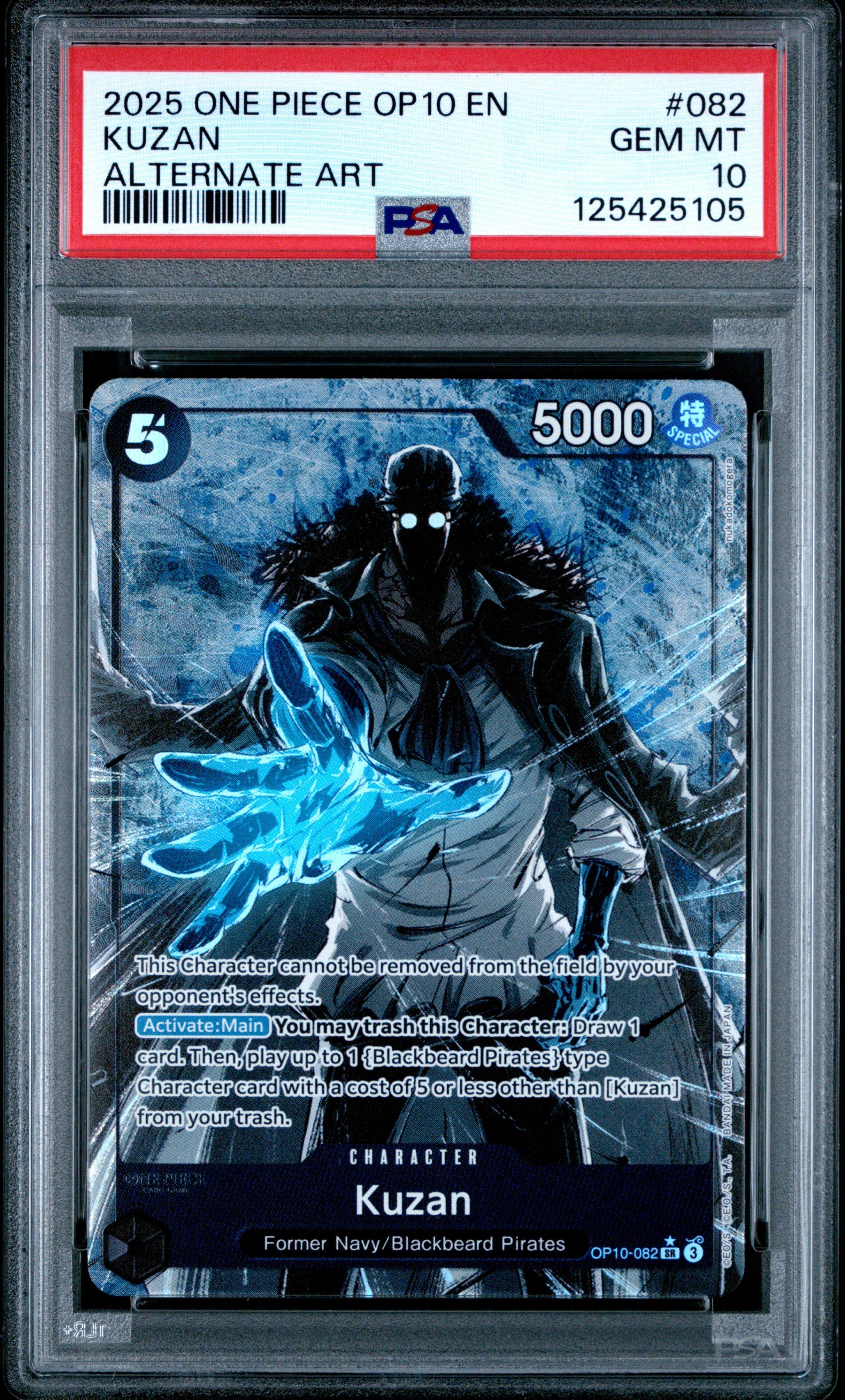 2025 One Piece Op10-royal Blood 082 Kuzan Alternate Art PSA 10