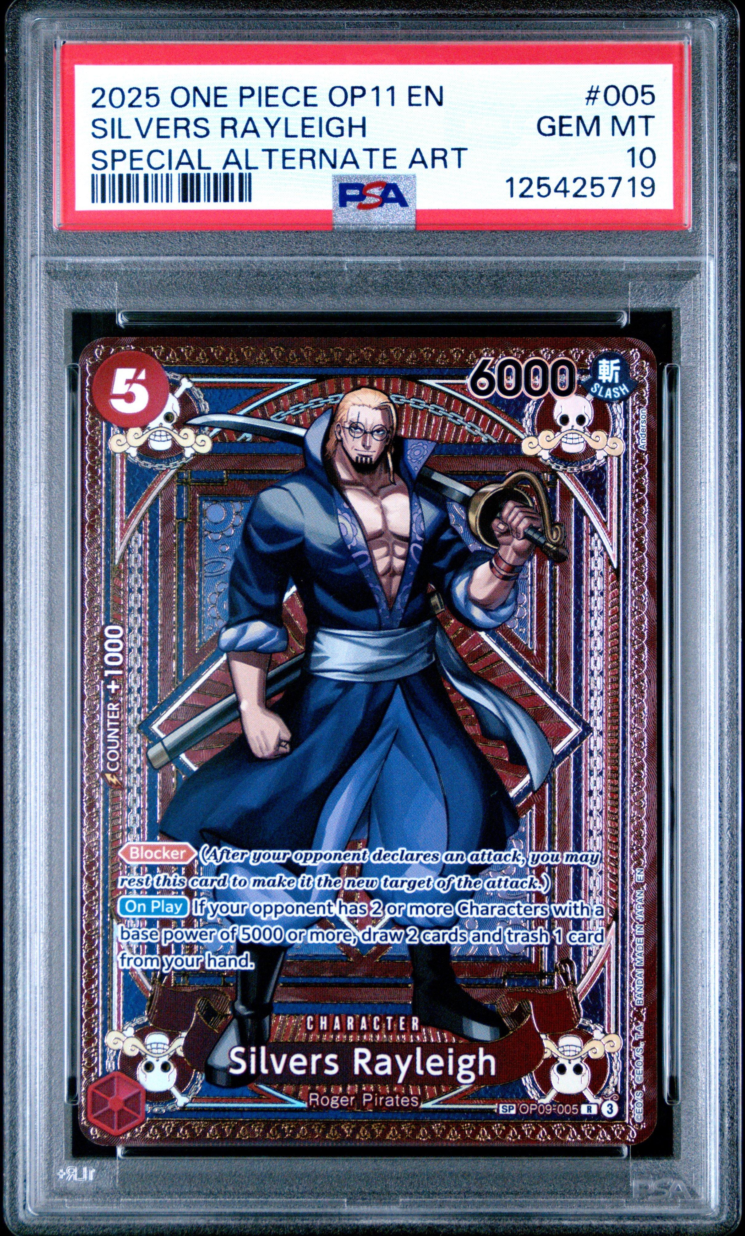 2025 One Piece Op11-a Fist Of Divine Speed 005 Silvers Rayleigh