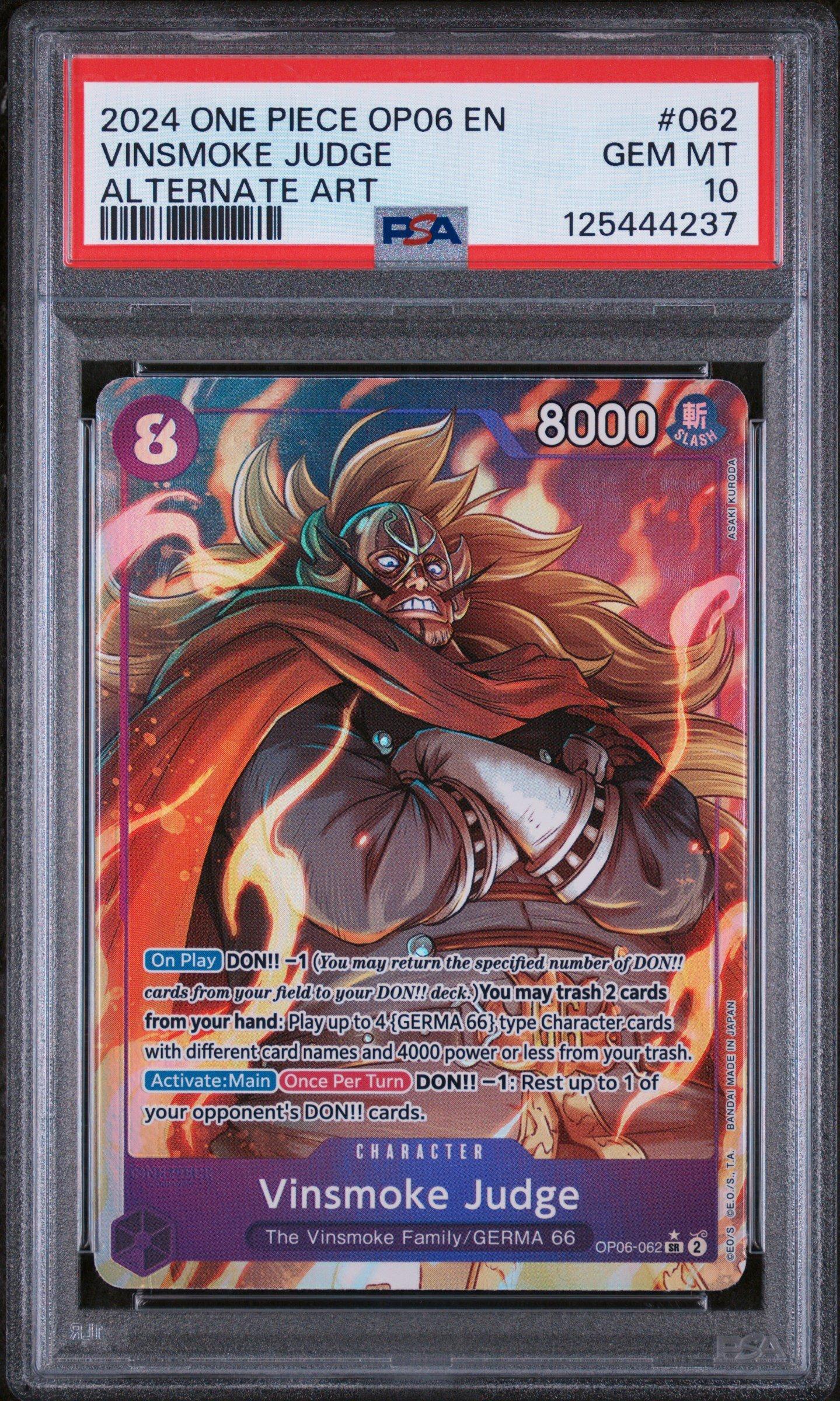ヴィンスモーク・ジャッジ OP06-062 PSA10 PSA10鑑定済み】【パラレル】OP06-062 ヴィンスモーク・ジャッジ SR