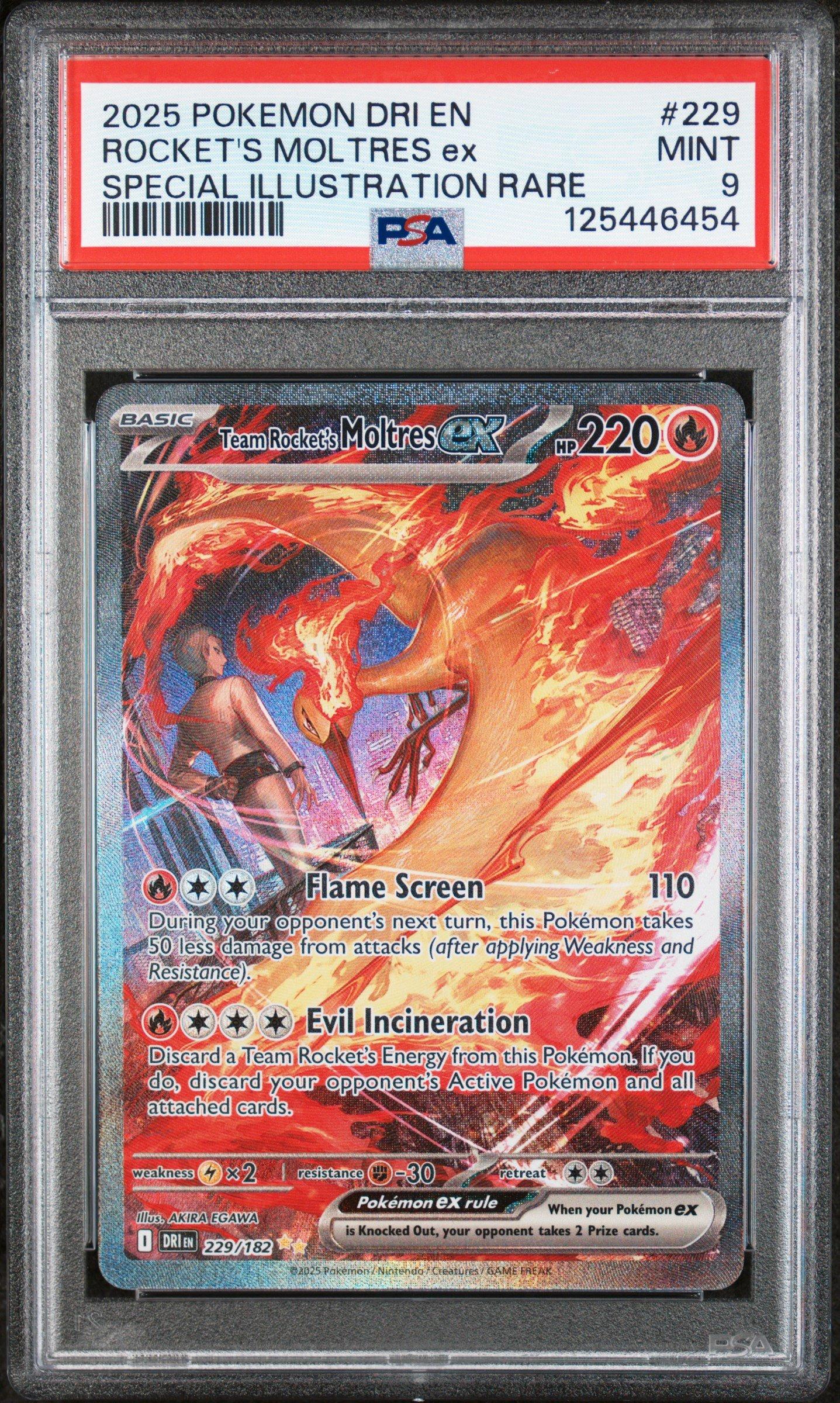 2025 Pokemon Dri En-destined Rivals 229 Team Rocket's Moltres Ex