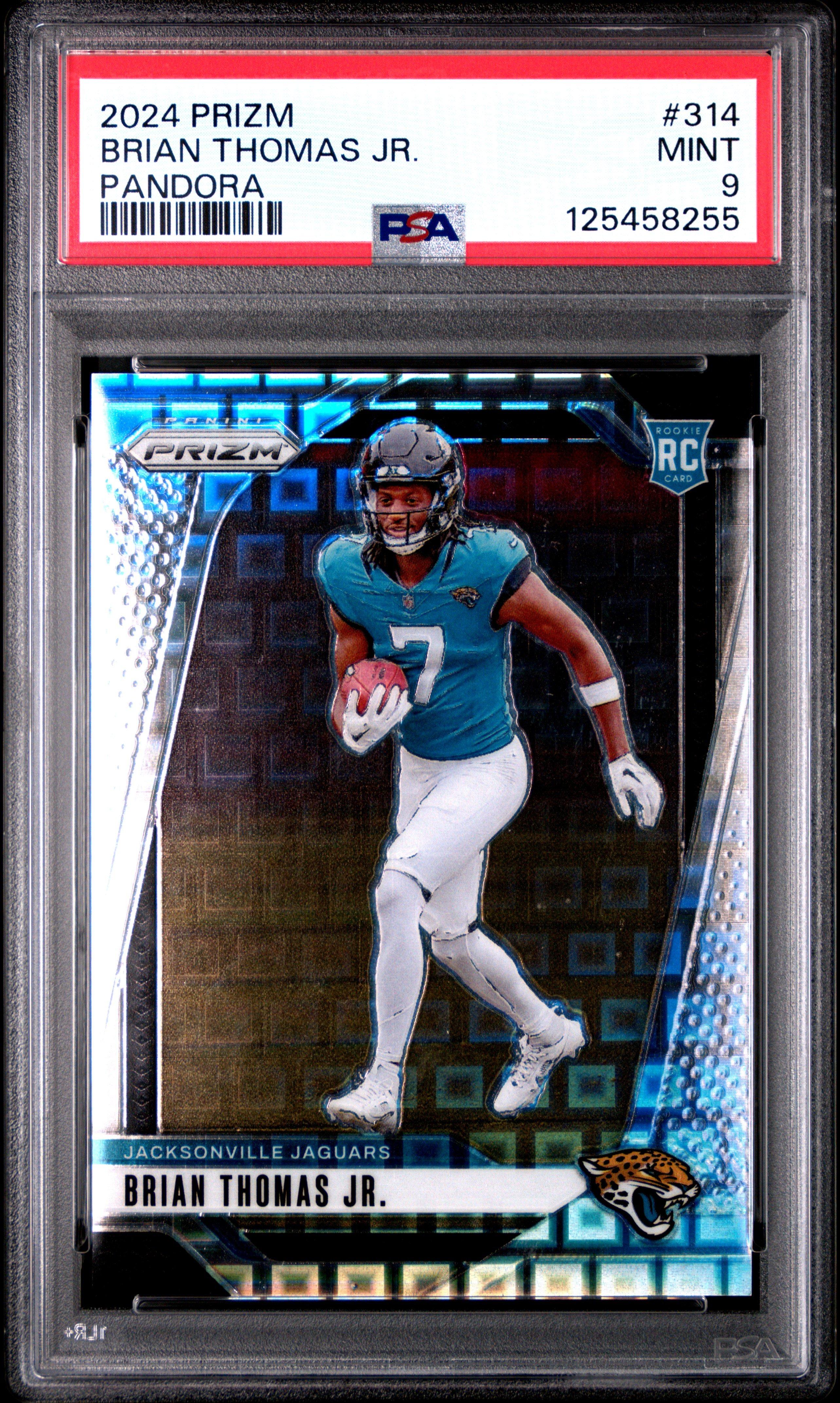 レア　PS プリズナー 2024 Panini Prizm 314 Brian Thomas Jr. Pandora PSA 9 Graded Card