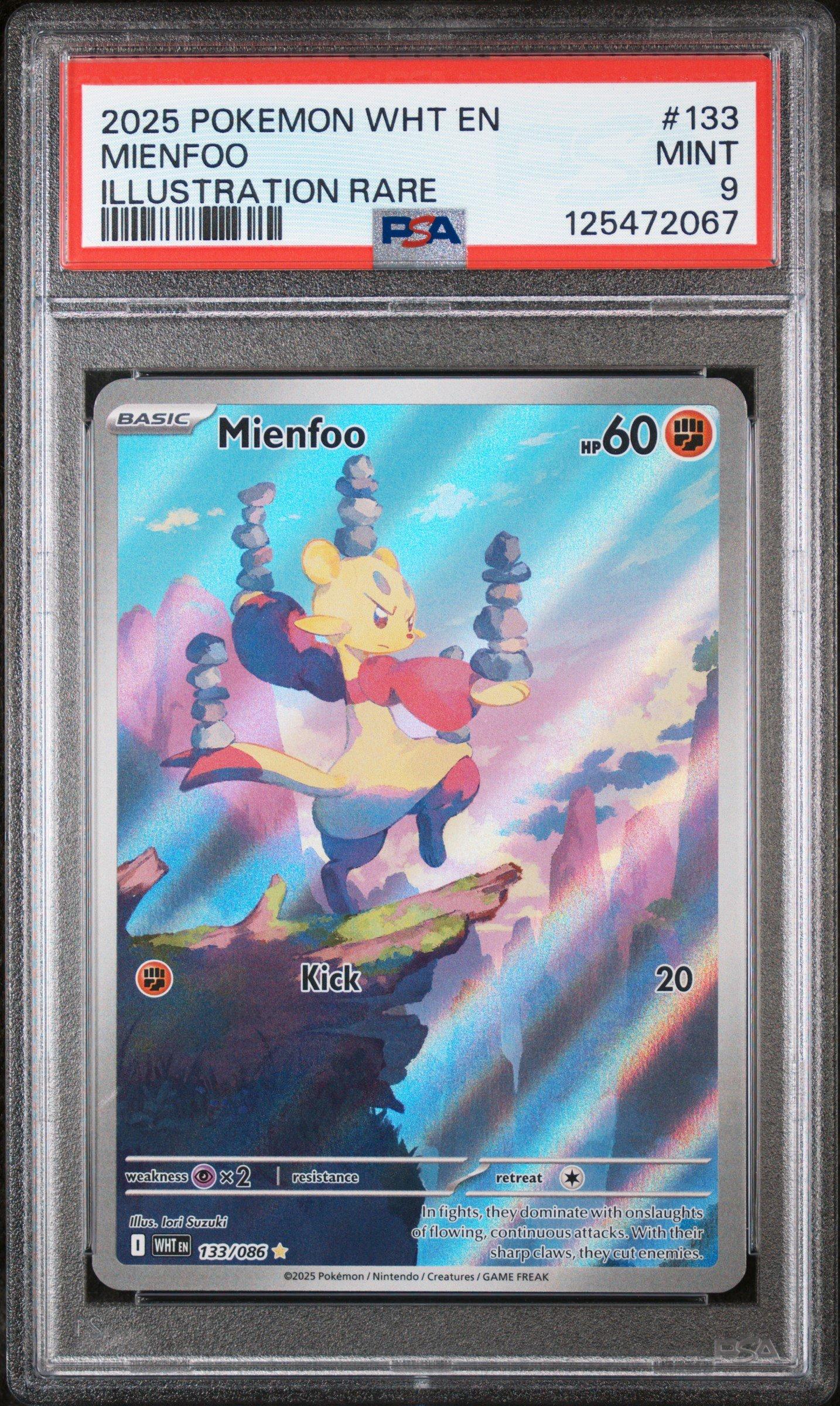 2025 Pokemon Wht En-white Flare 133 Mienfoo Illustration Rare PSA 9