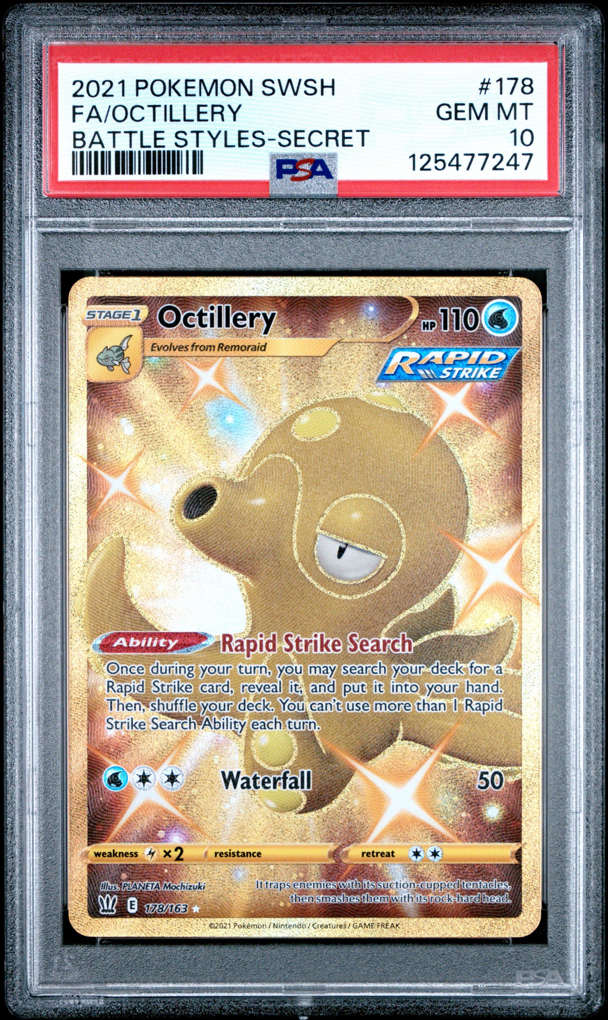 2021 Pokemon Sword & Shield Battle Styles 178 Full Art/octillery Secret PSA 10