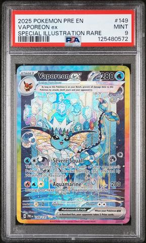 2025 Pokemon Pre En-prismatic Evolutions 023 Vaporeon Ex PSA 10