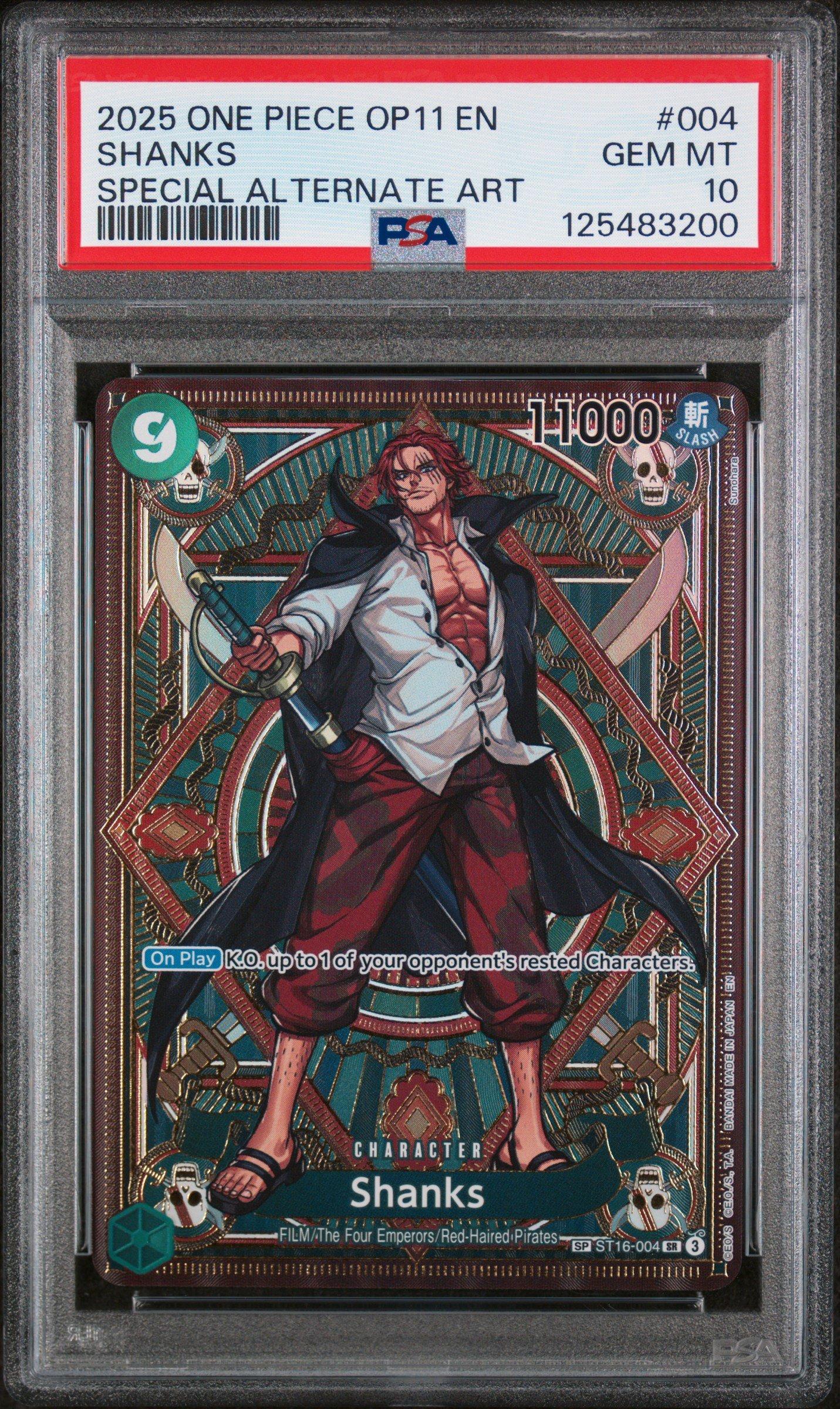 2025 One Piece Op11-a Fist Of Divine Speed 004 Shanks Special