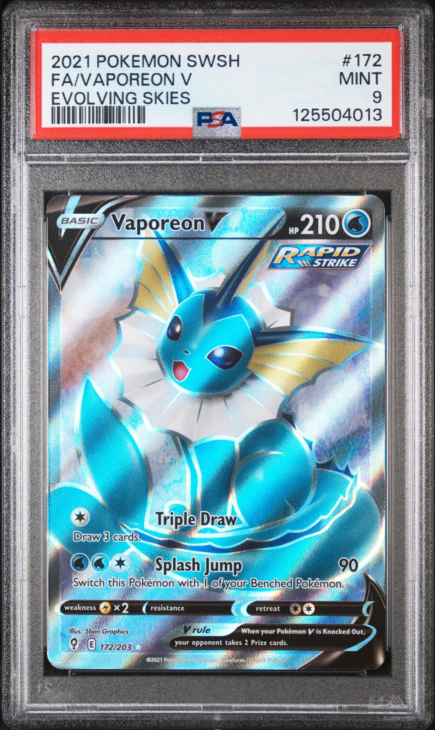 2021 Pokemon Sword & Shield Evolving Skies 172 Full Art/vaporeon V