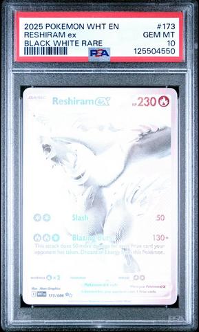 2025 Pokemon Wht En-white Flare 173 Reshiram Ex Black White Rare