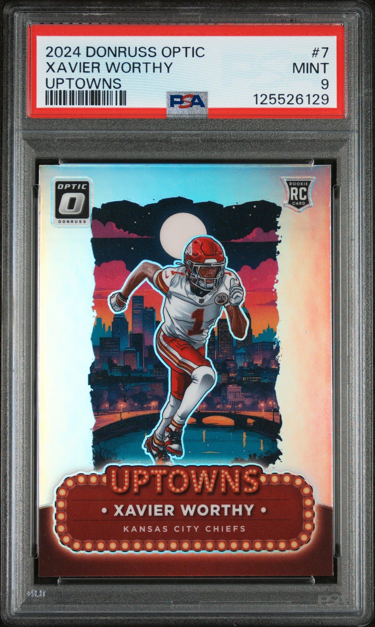 2024 Panini Donruss Optic Uptowns 7 Xavier Worthy PSA 9