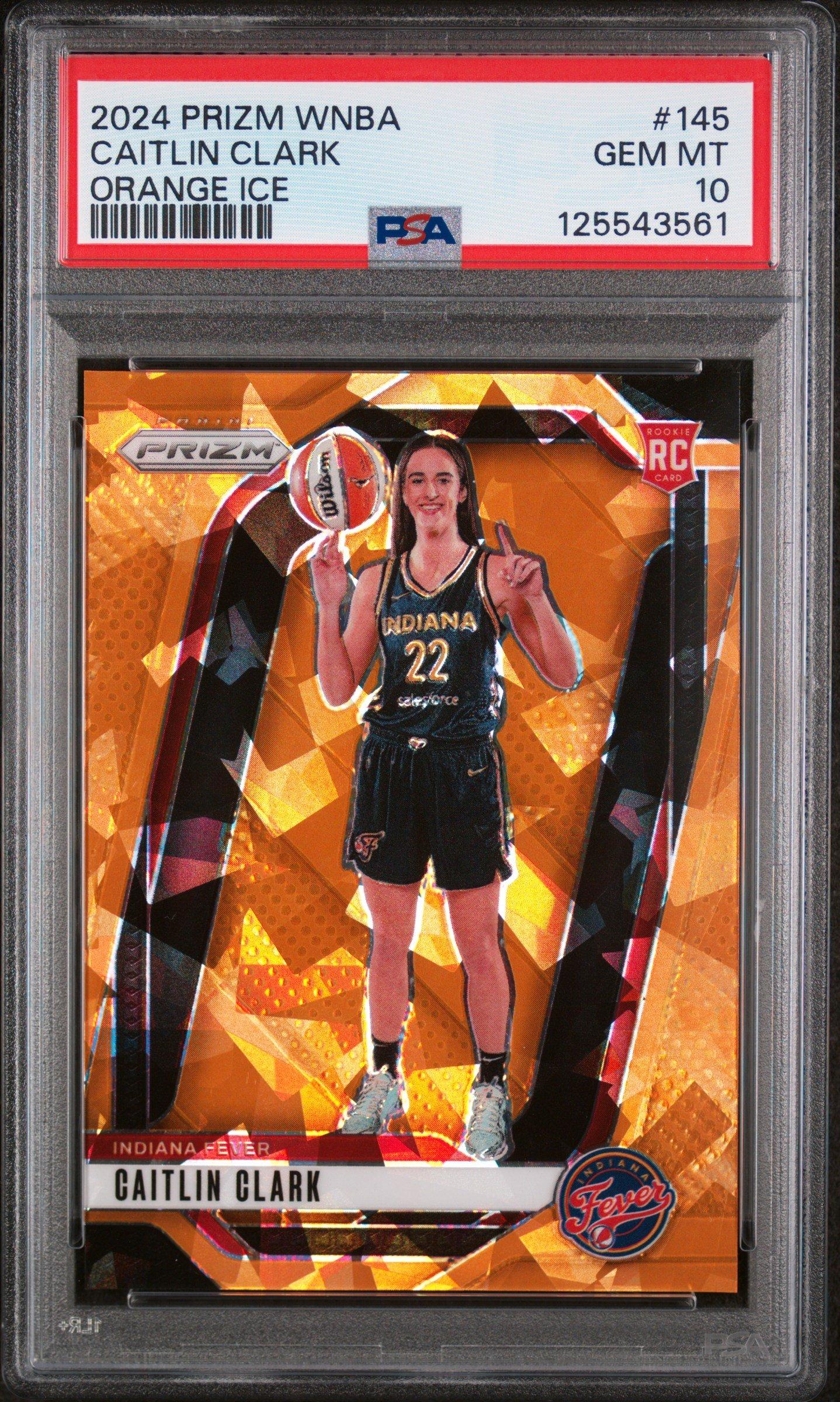 2024 Panini Prizm Wnba 145 Caitlin Clark Orange Ice PSA 10 Graded