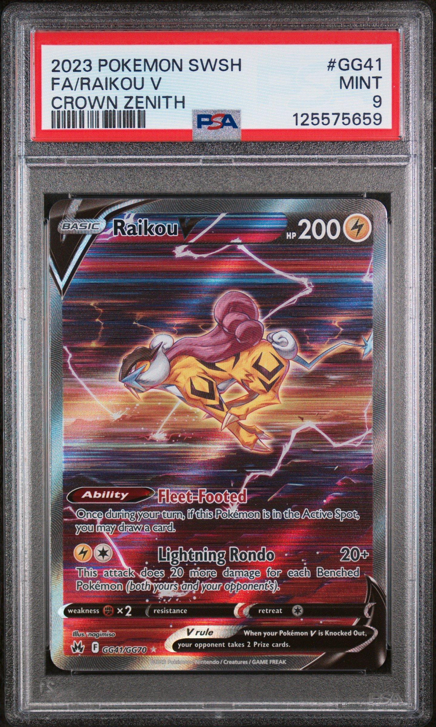 2023 Pokemon Sword And Shield Crown Zenith Gg41 Full Art/raikou V