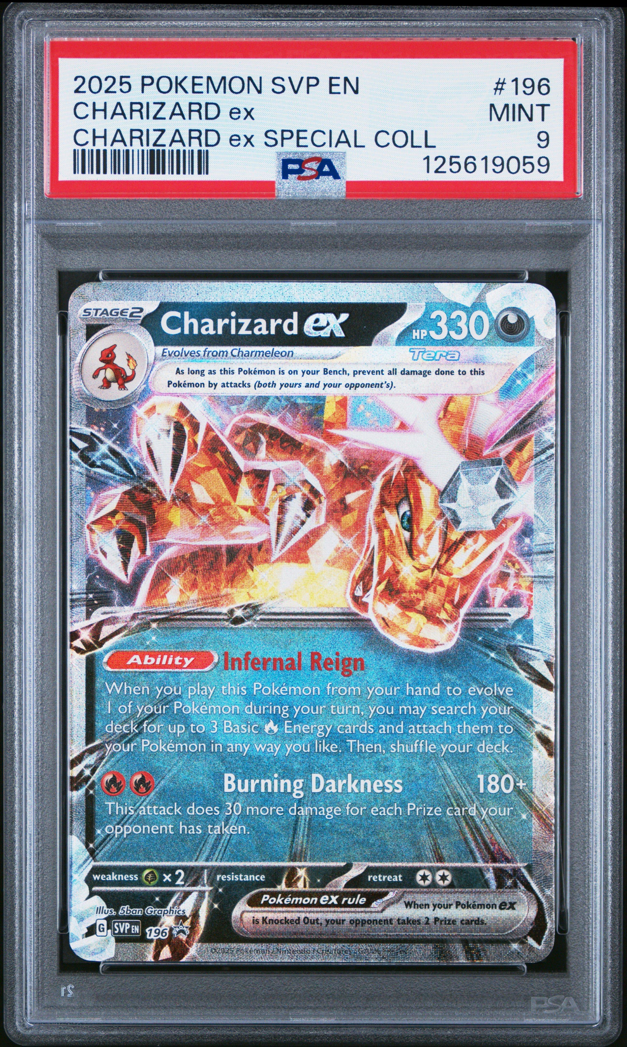 charizard graded cards 2025 Pokemon Svp En-sv Black Star Promo 196 Charizard Ex Charizard Ex  Special Collection PSA 9
