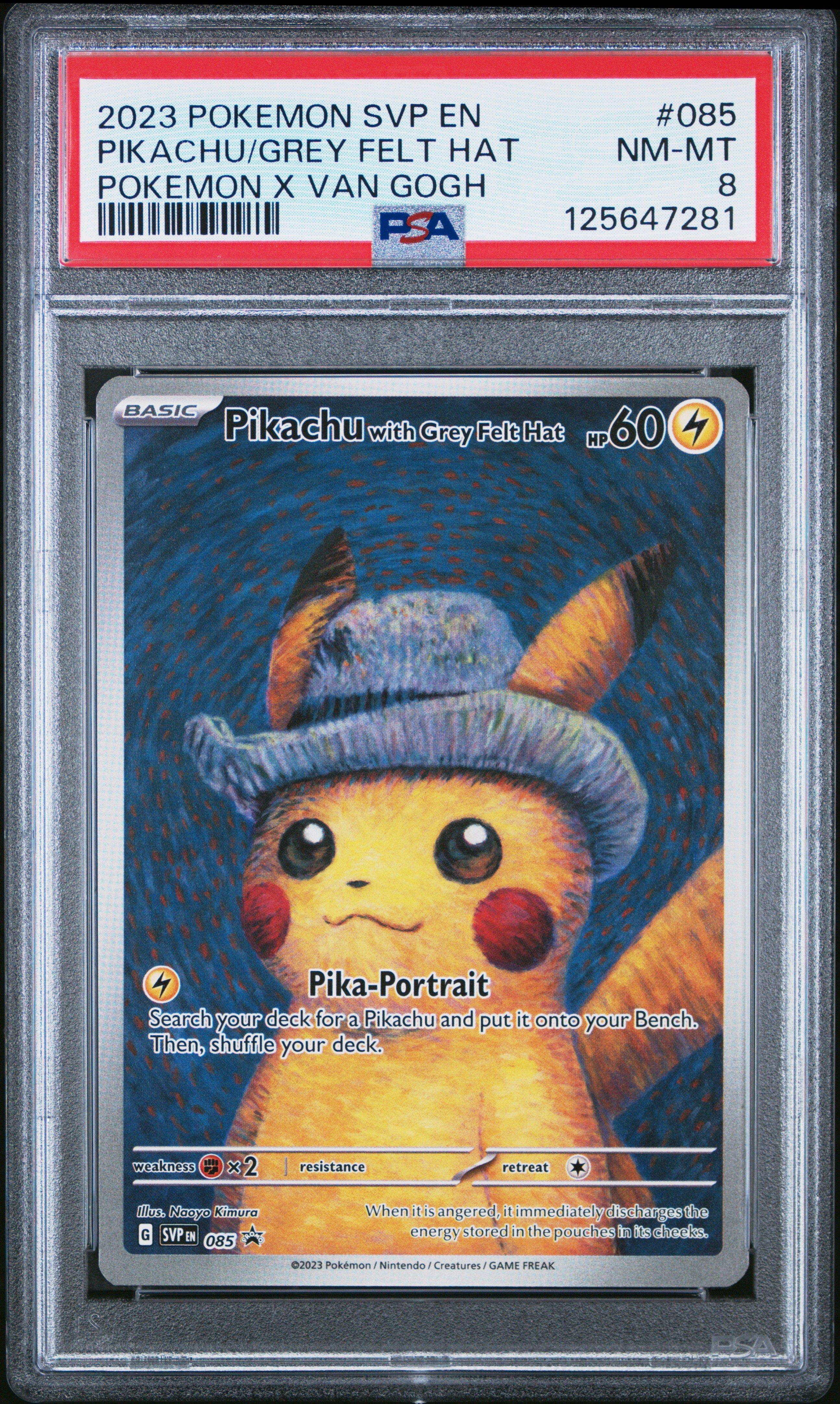 ゴッホピカチュウ Pikachu with Grey Felt Hat ポケカ 2023 Pokemon Svp En-sv Black Star Promo 085 Pikachu With Grey Felt