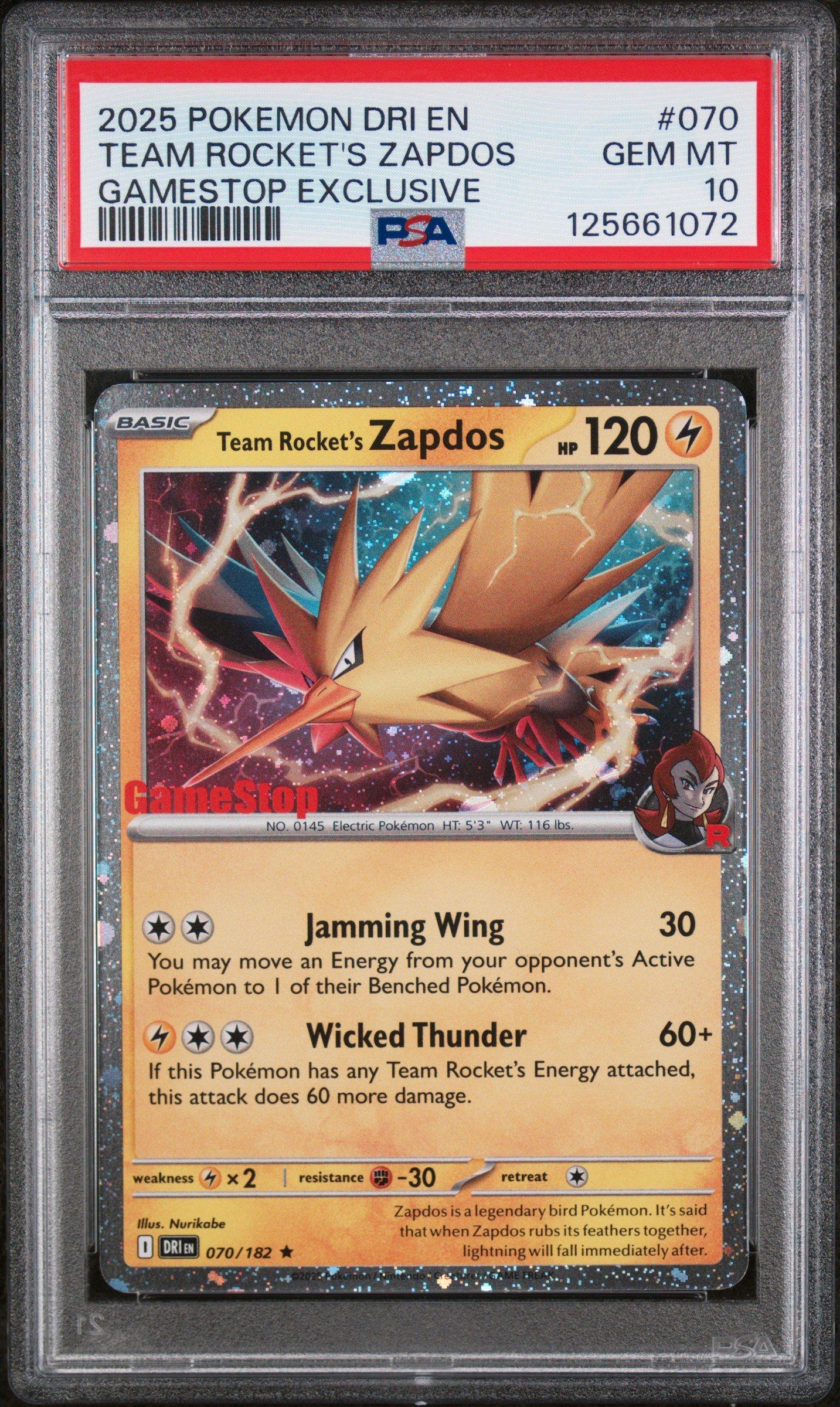 2025 Pokemon Dri En-destined Rivals 070 Team Rocket's Zapdos