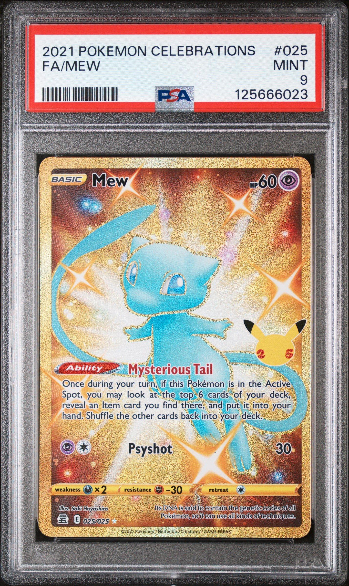 2021 Pokemon Celebrations 025 Full Art/mew PSA 9 Graded Card