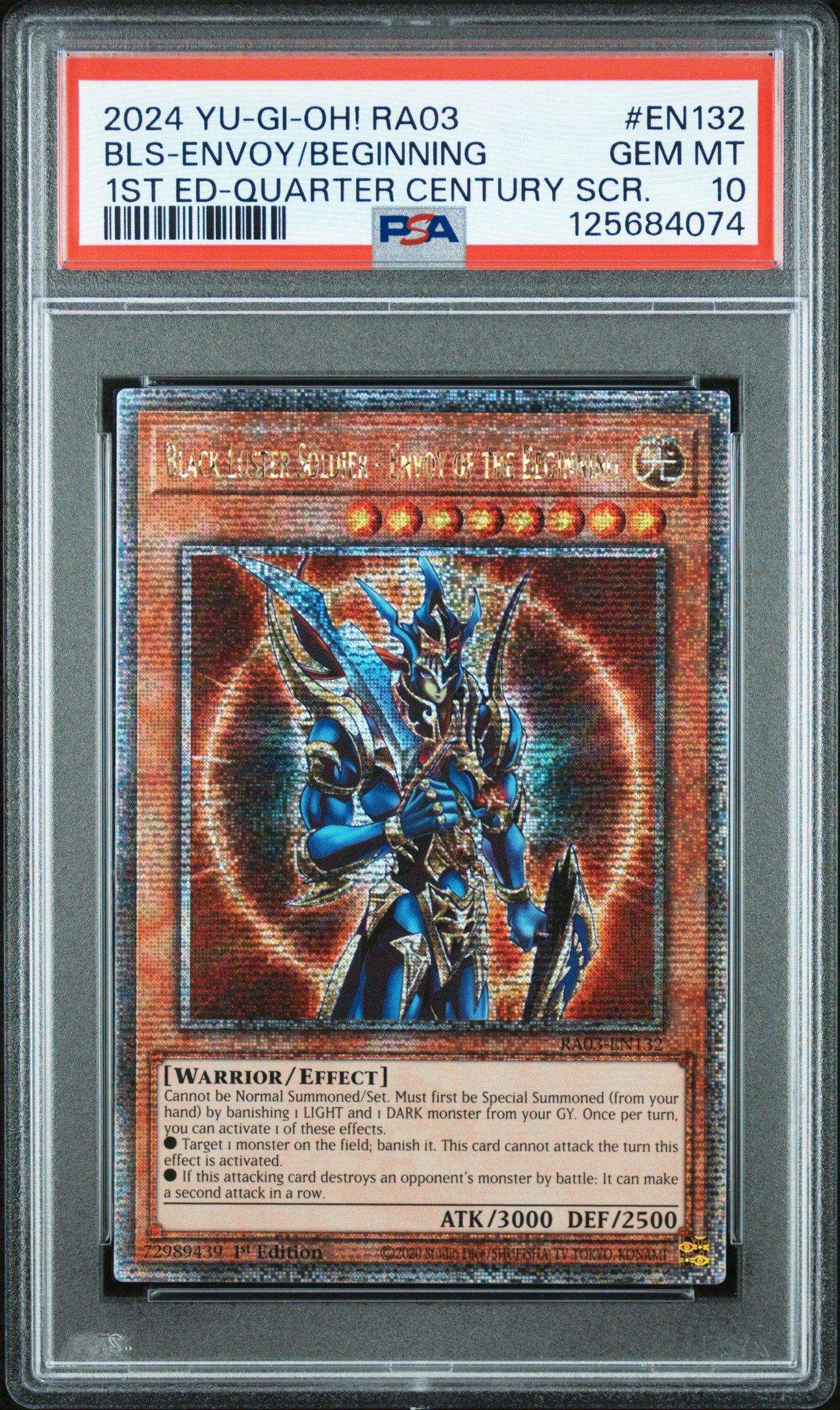 2024 Yu-gi-oh! Ra03-quarter Century Bonanza En132 Black Luster Soldier -  Envoy Of The Beginning 1st Edition-quarter Century Secret Rare PSA 10  Graded Card | GameStop