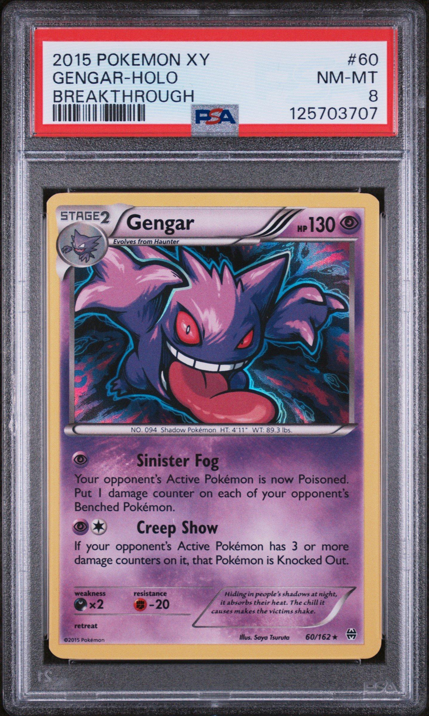 2015 Pokemon Xy Breakthrough 60 Gengar-holo PSA 8 Graded Card