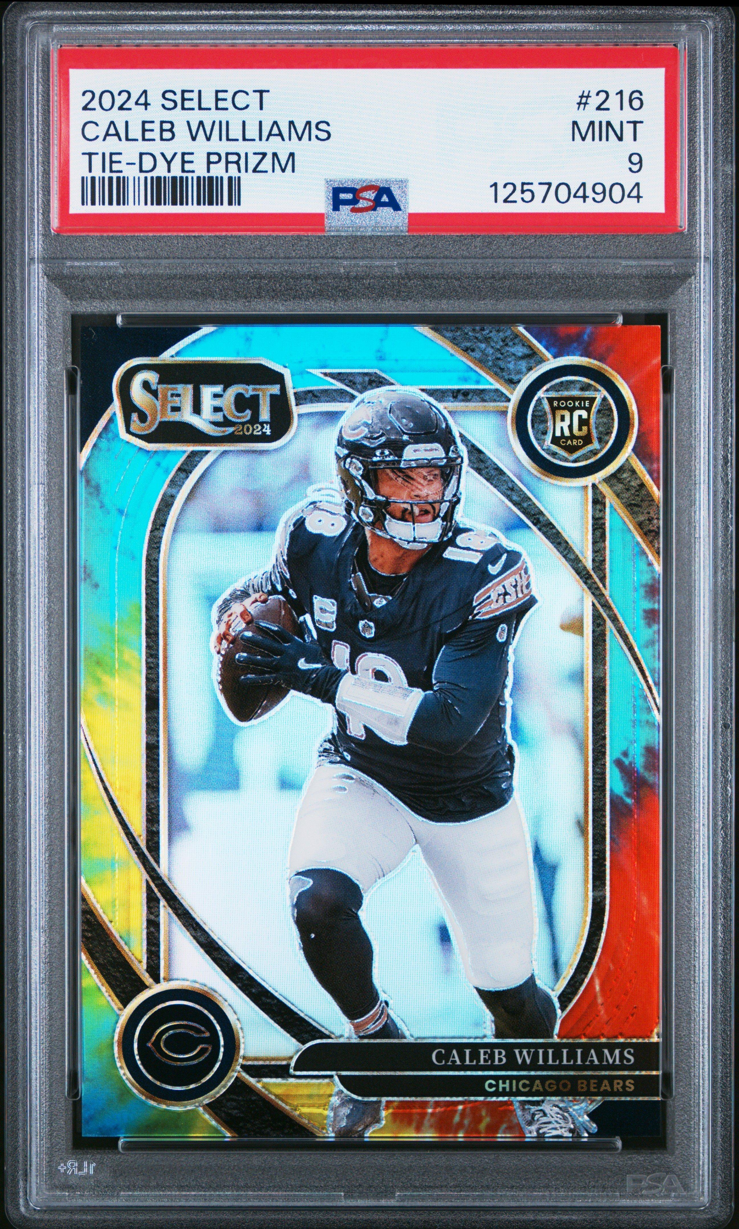 2024 Panini Select 216 Caleb Williams Tie-dye Prizm PSA 9 Graded