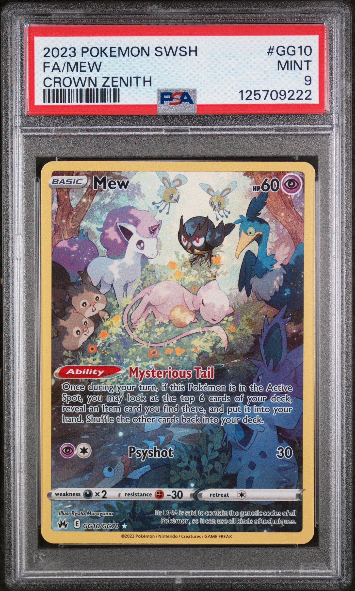 2023 Pokemon Sword And Shield Crown Zenith Gg10 Full Art/mew PSA 9