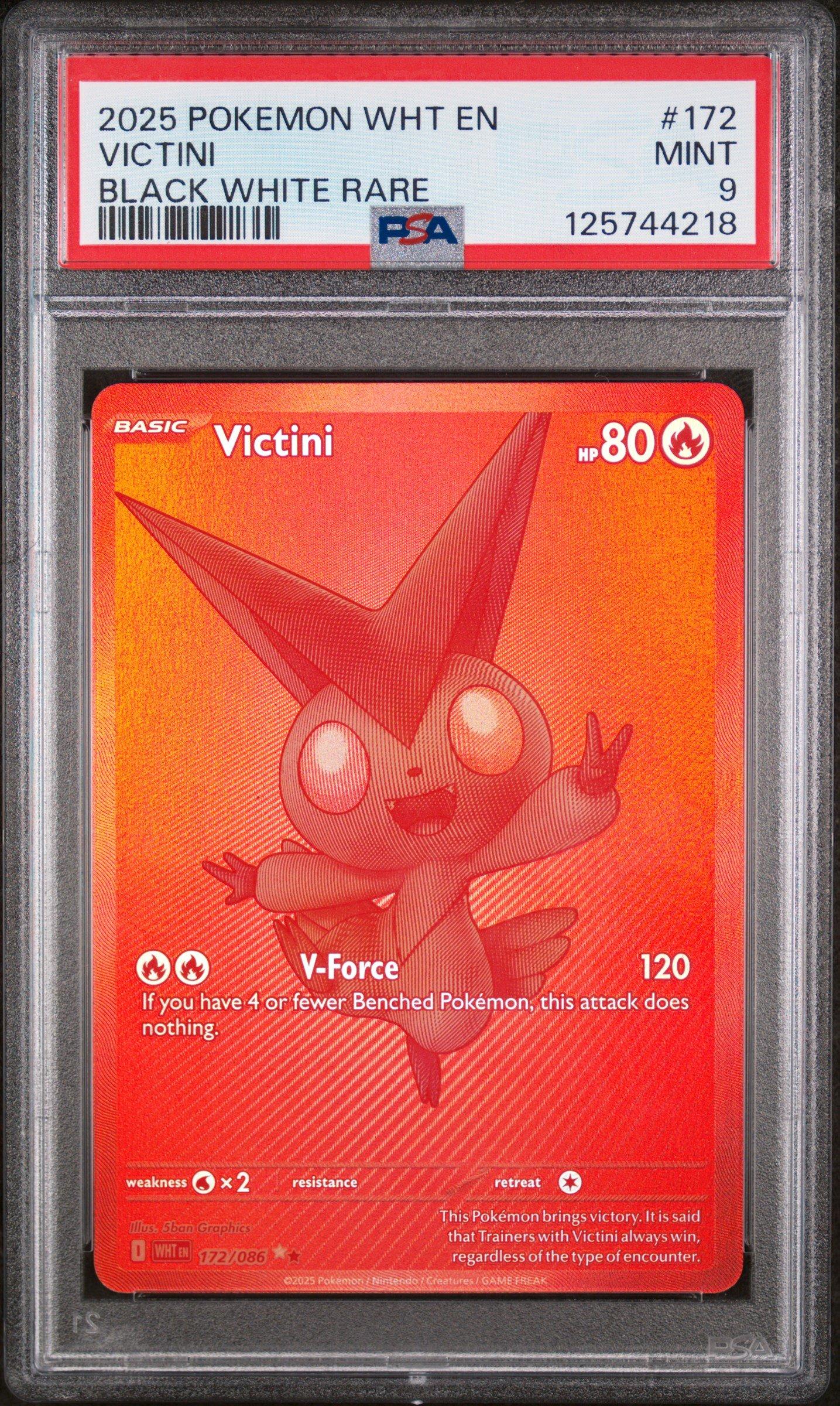 2025 Pokemon Wht En-white Flare 172 Victini Black White Rare PSA 9