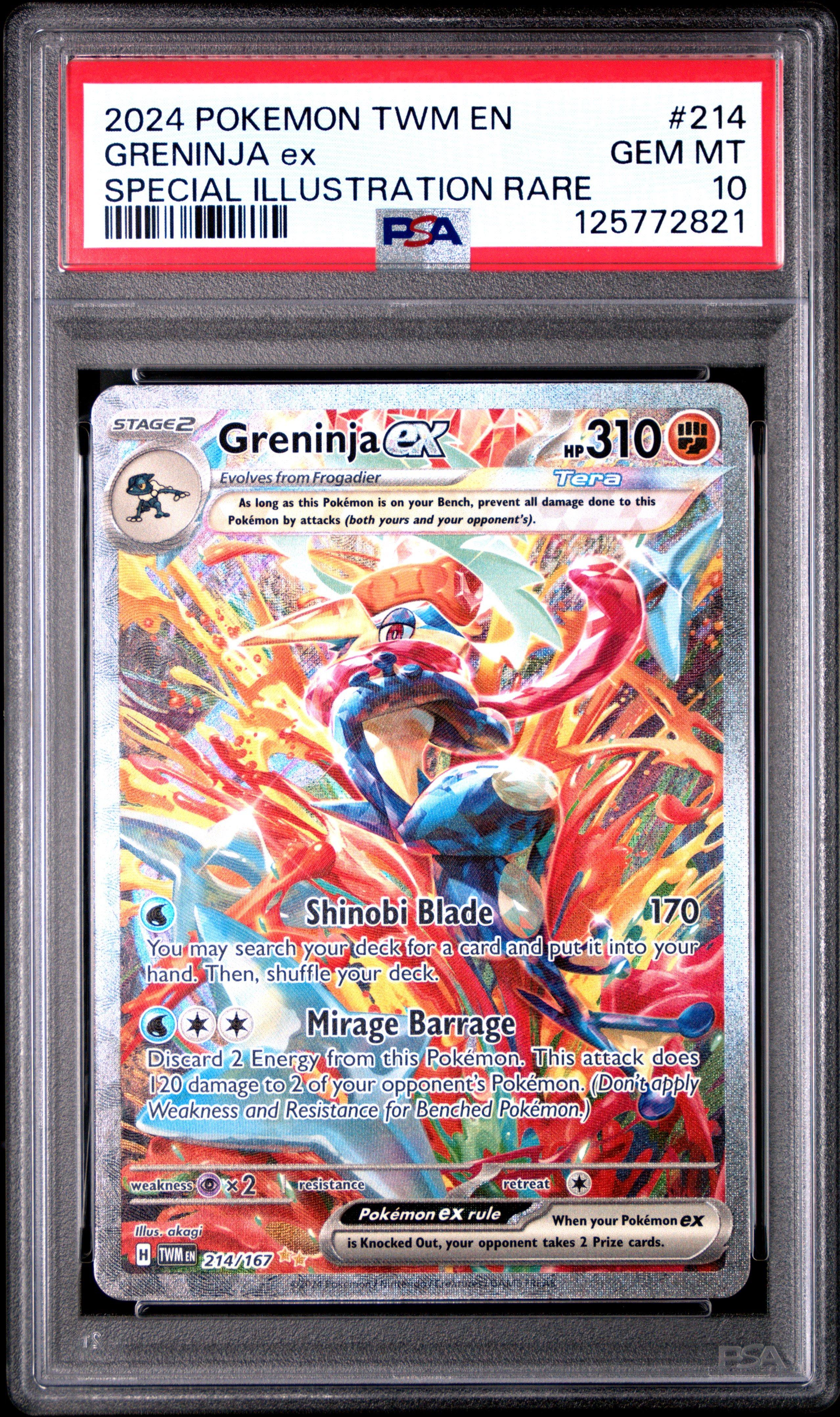 2024 Pokemon Twm En-twilight Masquerade 214 Greninja Ex Special  Illustration Rare PSA 10