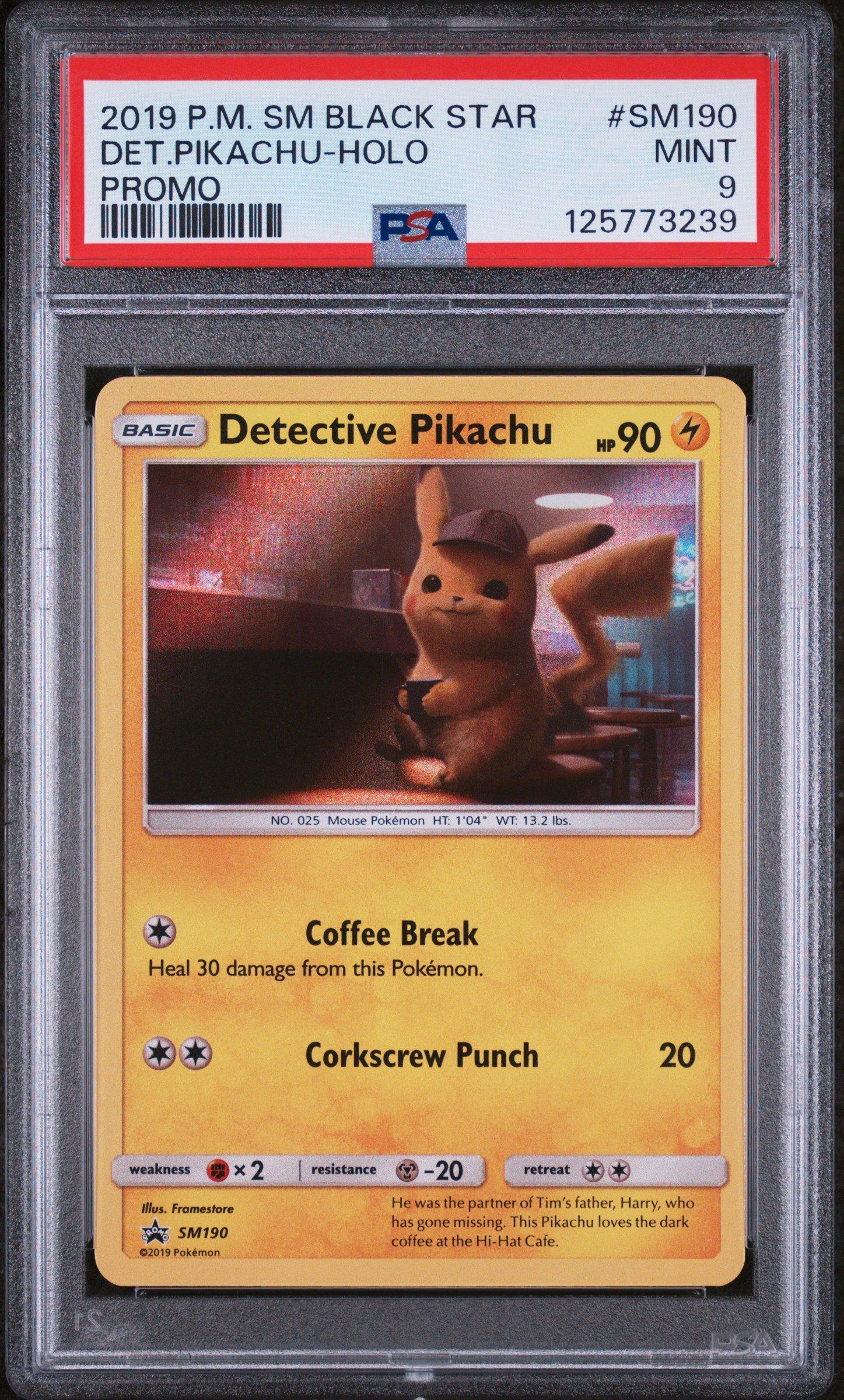 2019 Pokemon Sm Black Star Promo Sm190 Detective Pikachu-holo PSA
