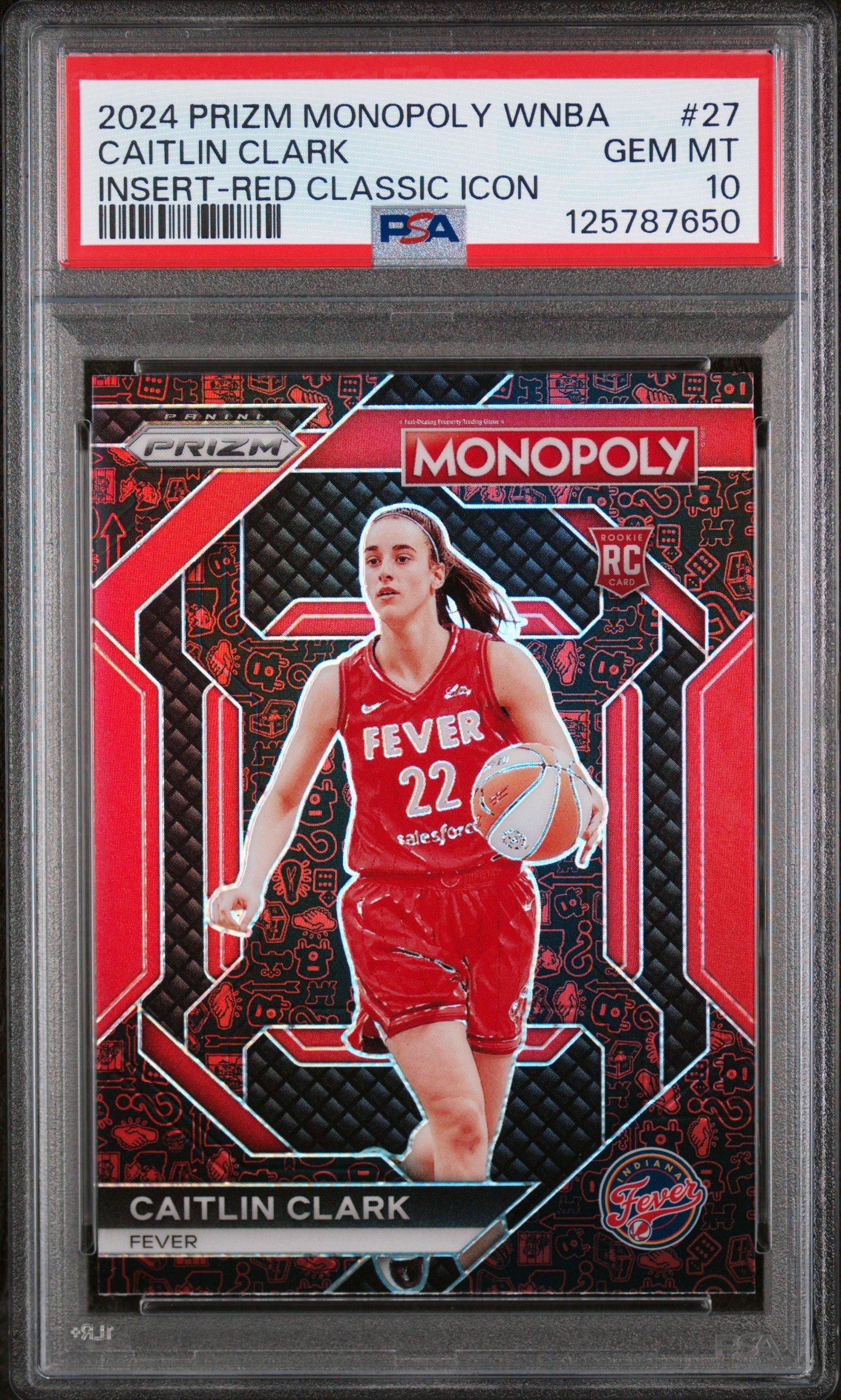2024 Panini Prizm Monopoly Wnba Insert 27 Caitlin Clark Red Classic Icon PSA 10