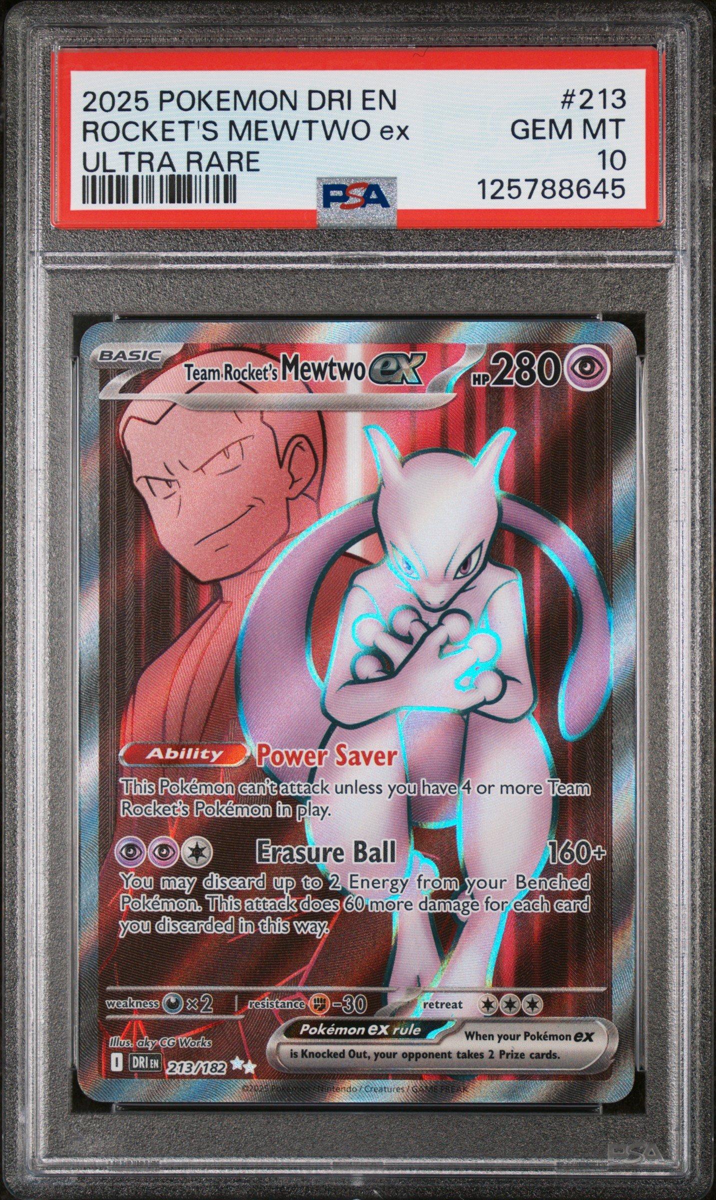 2025 Pokemon Dri En-destined Rivals 213 Team Rocket's Mewtwo Ex