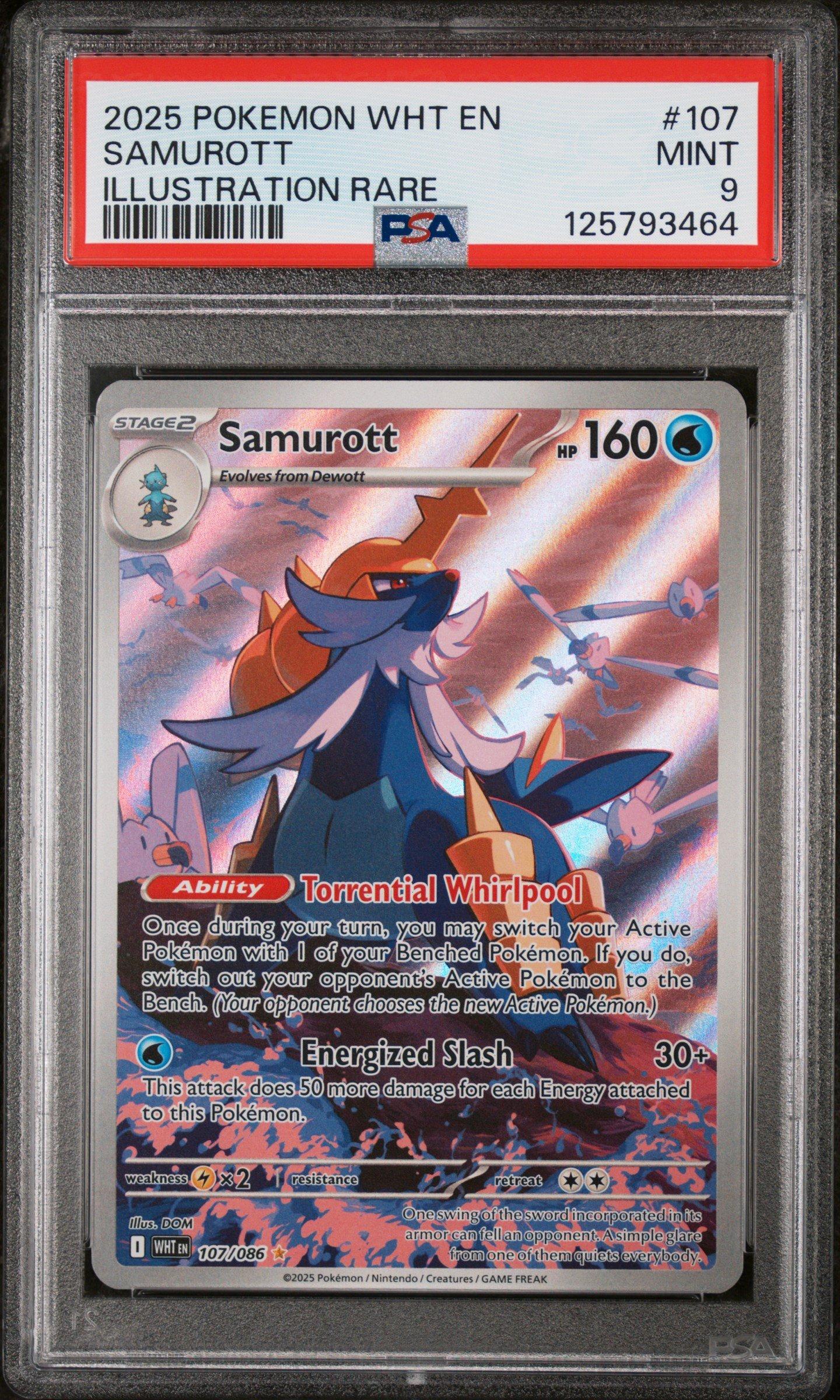 2025 Pokemon Wht En-white Flare 107 Samurott Illustration Rare PSA 9