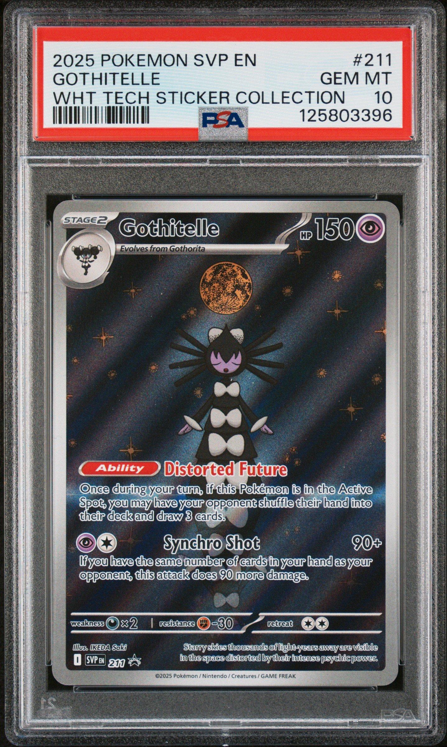 2025 Pokemon Svp En-sv Black Star Promo 211 Gothitelle White Flare Tech Sticker Collection PSA 10