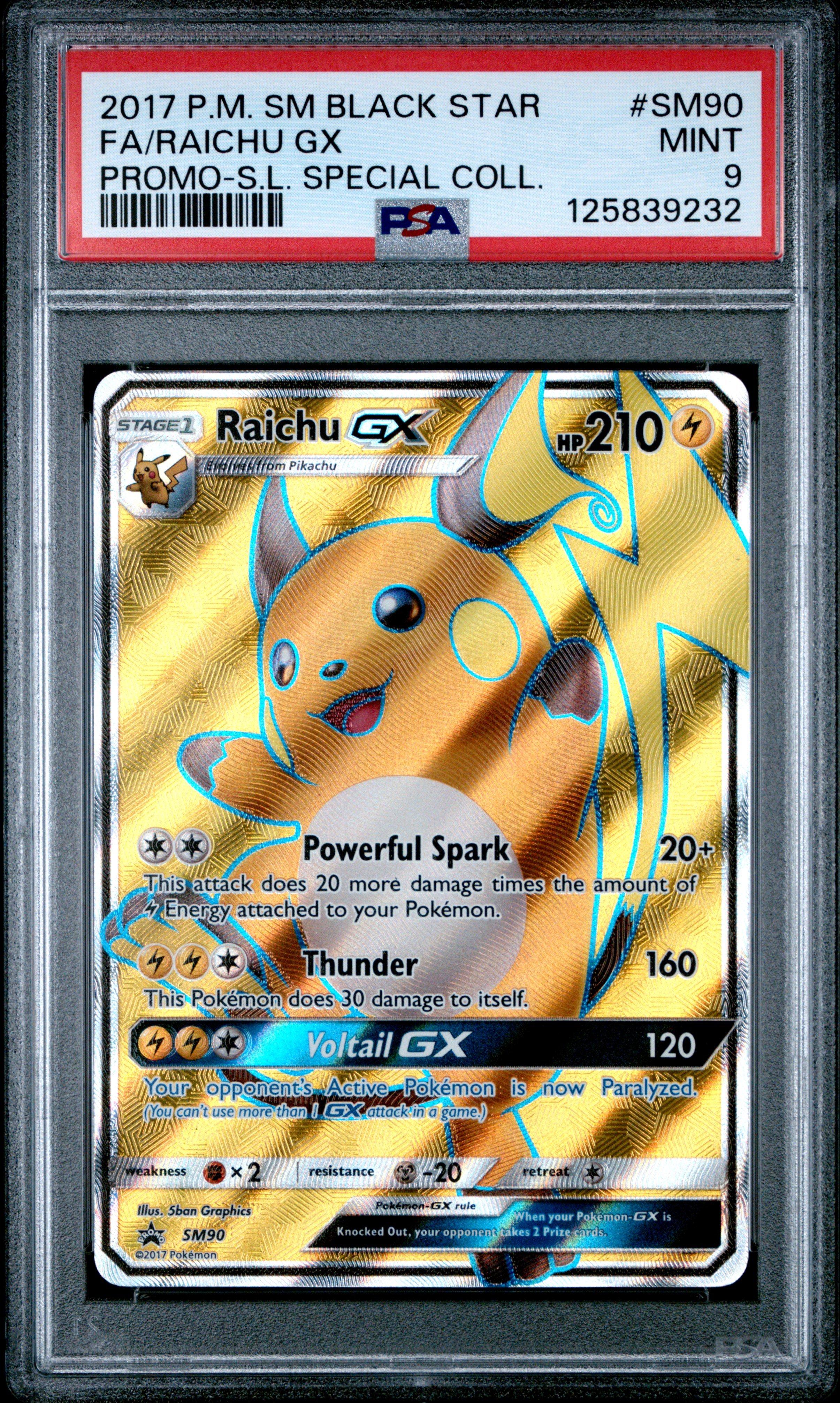 2017 Pokemon Sm Black Star Promo Sm90 Full Art/raichu Gx Shining