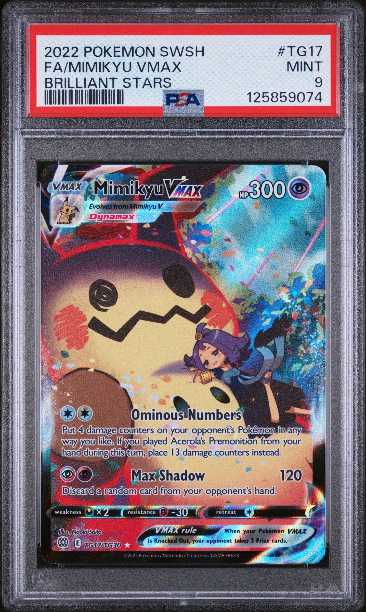 2022 Pokemon Sword & Shield Brilliant Stars Tg17 Full Art/mimikyu