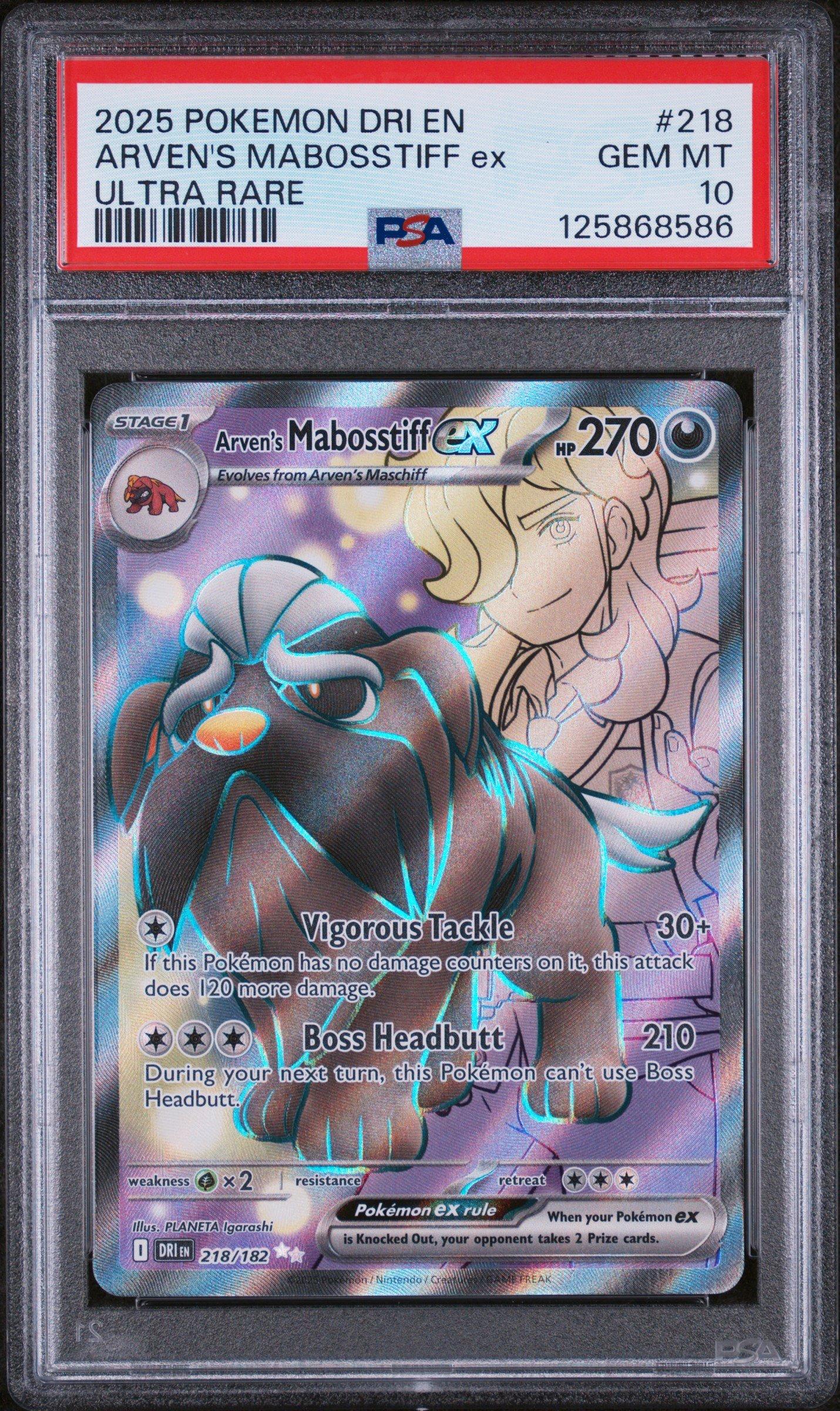 2025 Pokemon Dri En-destined Rivals 218 Arven's Mabosstiff Ex