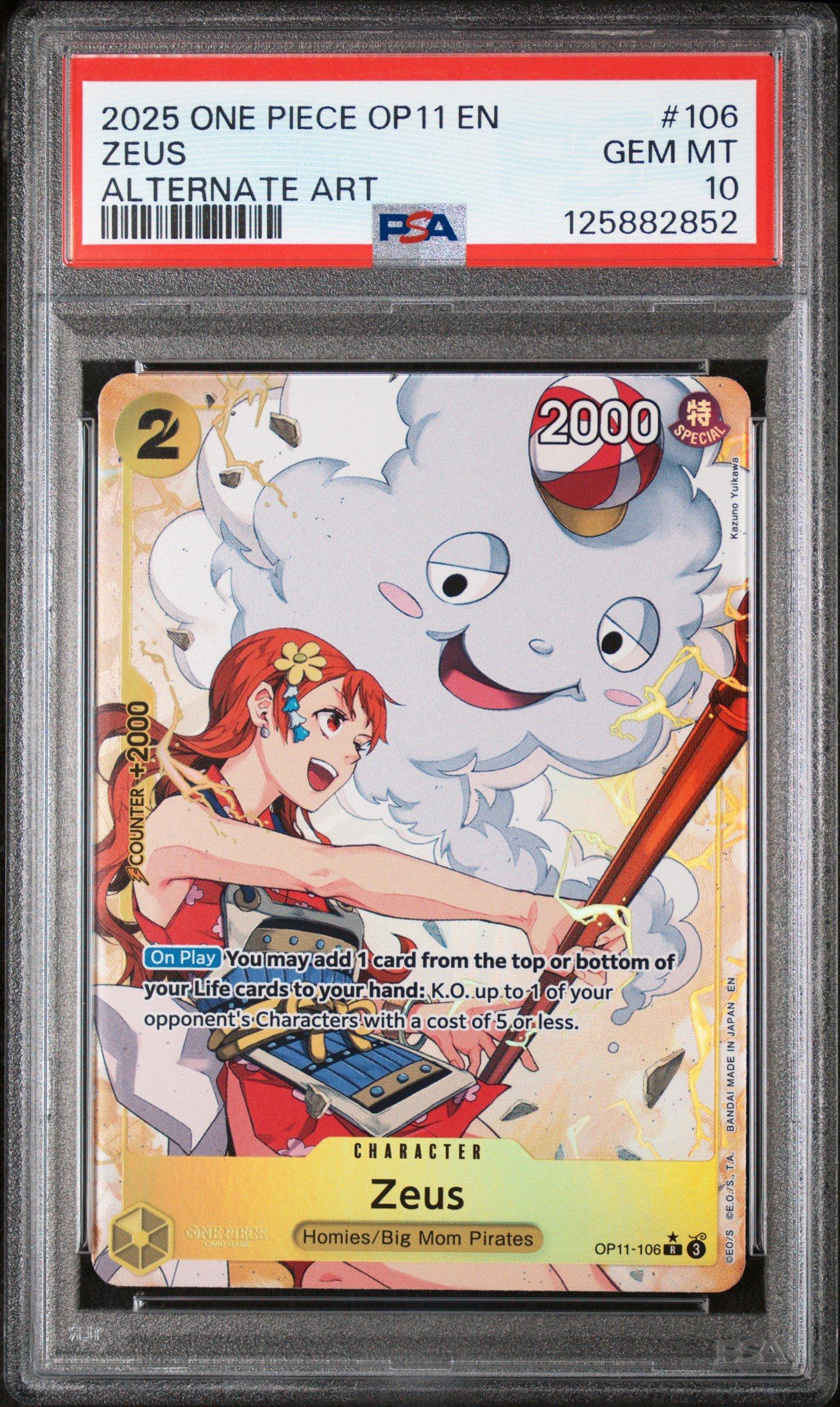 2025 One Piece Op11-a Fist Of Divine Speed 106 Zeus Alternate Art