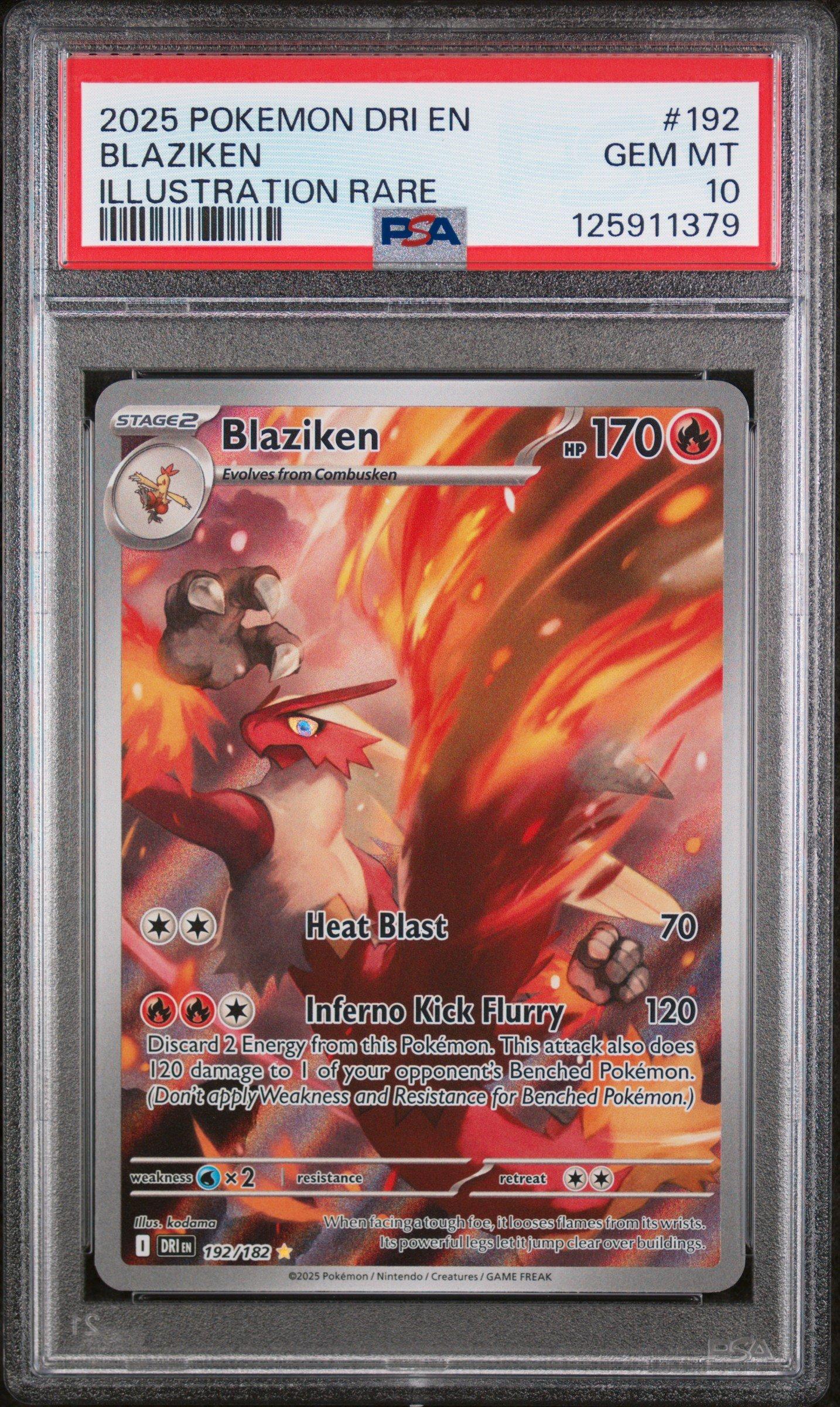 2025 Pokemon Dri En-destined Rivals 192 Blaziken Illustration Rare
