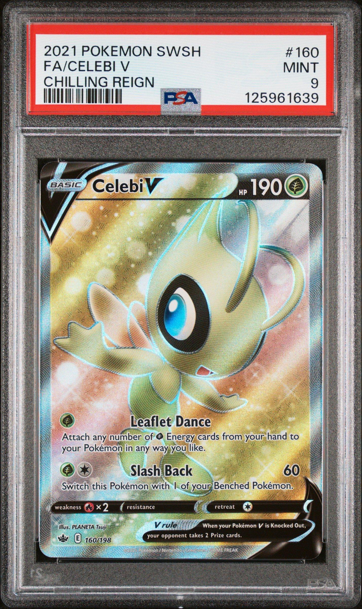 2021 Pokemon Sword & Shield Chilling Reign 160 Full Art/celebi V PSA 9
