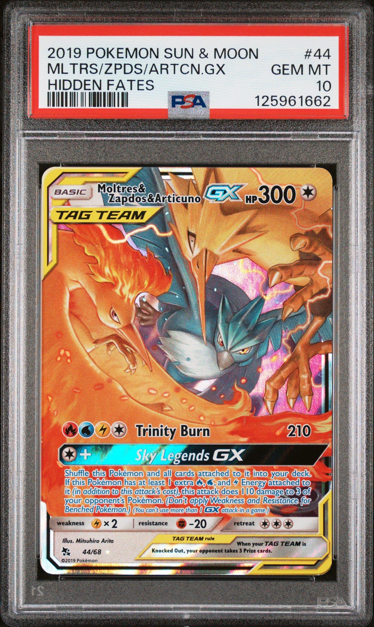 2019 Pokemon Sun & Moon Hidden Fates 44 Moltres & Zapdos