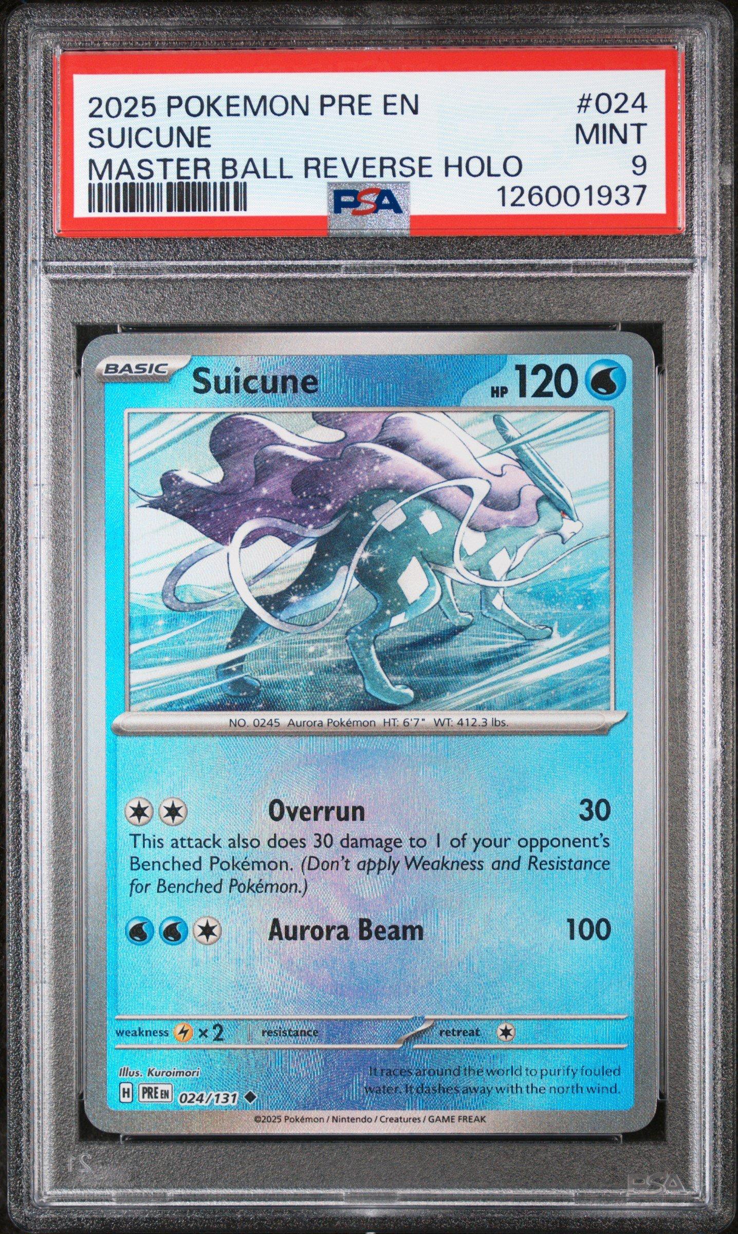 2025 Pokemon Pre En-prismatic Evolutions 024 Suicune Master Ball