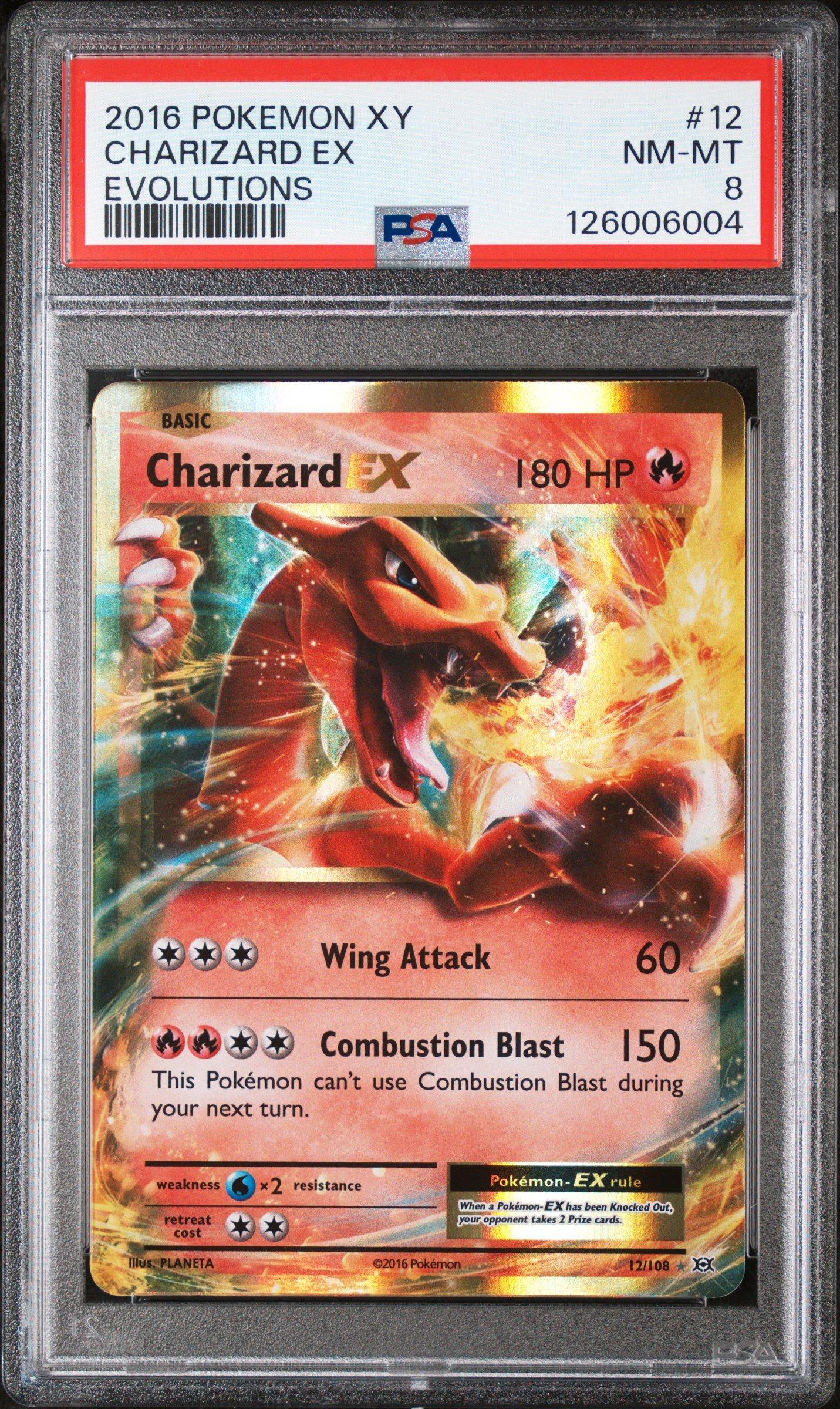 2016 Pokemon Xy Evolutions 12 Charizard Ex PSA 8 Graded Card