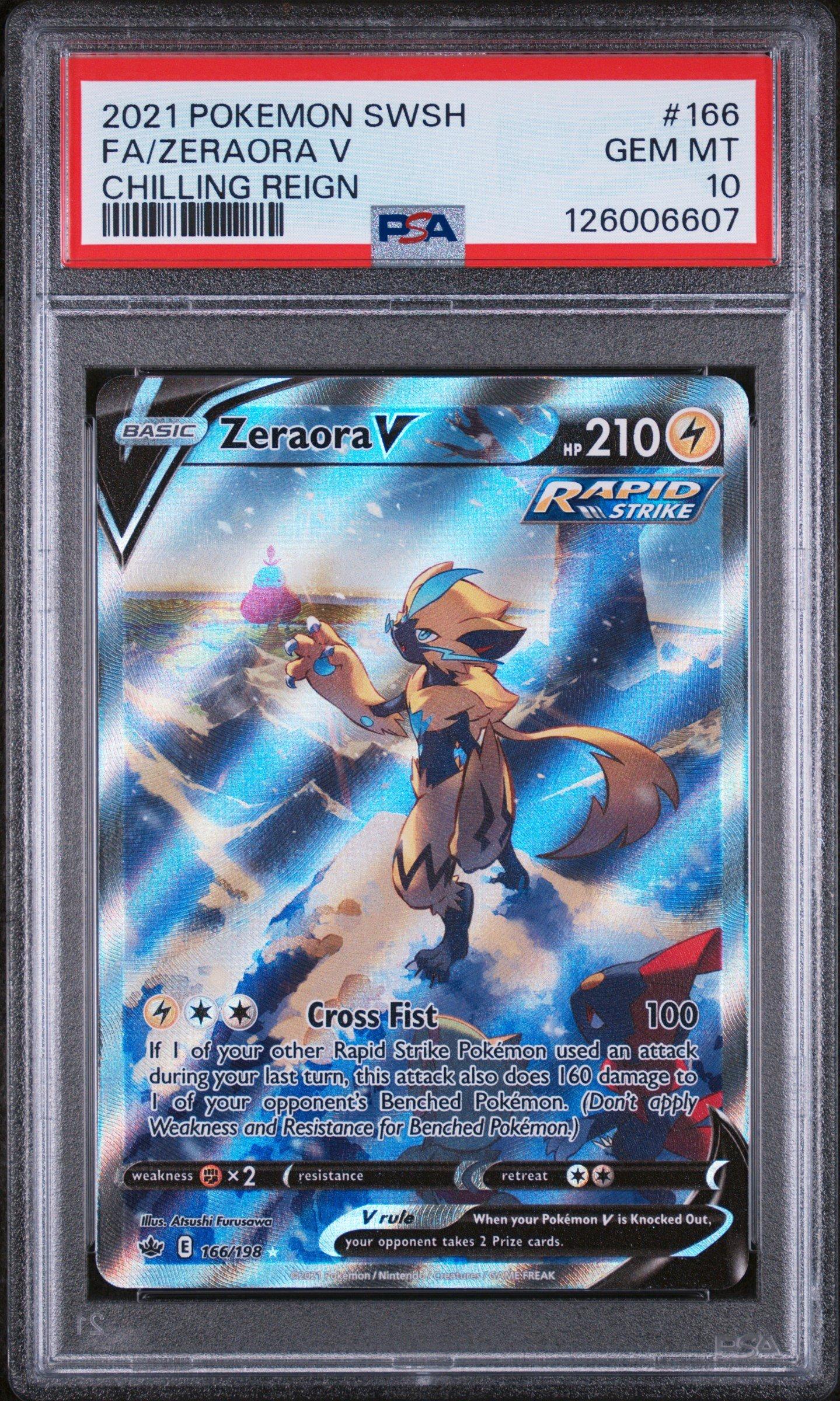 2021 Pokemon Sword & Shield Chilling Reign 166 Full Art/zeraora V