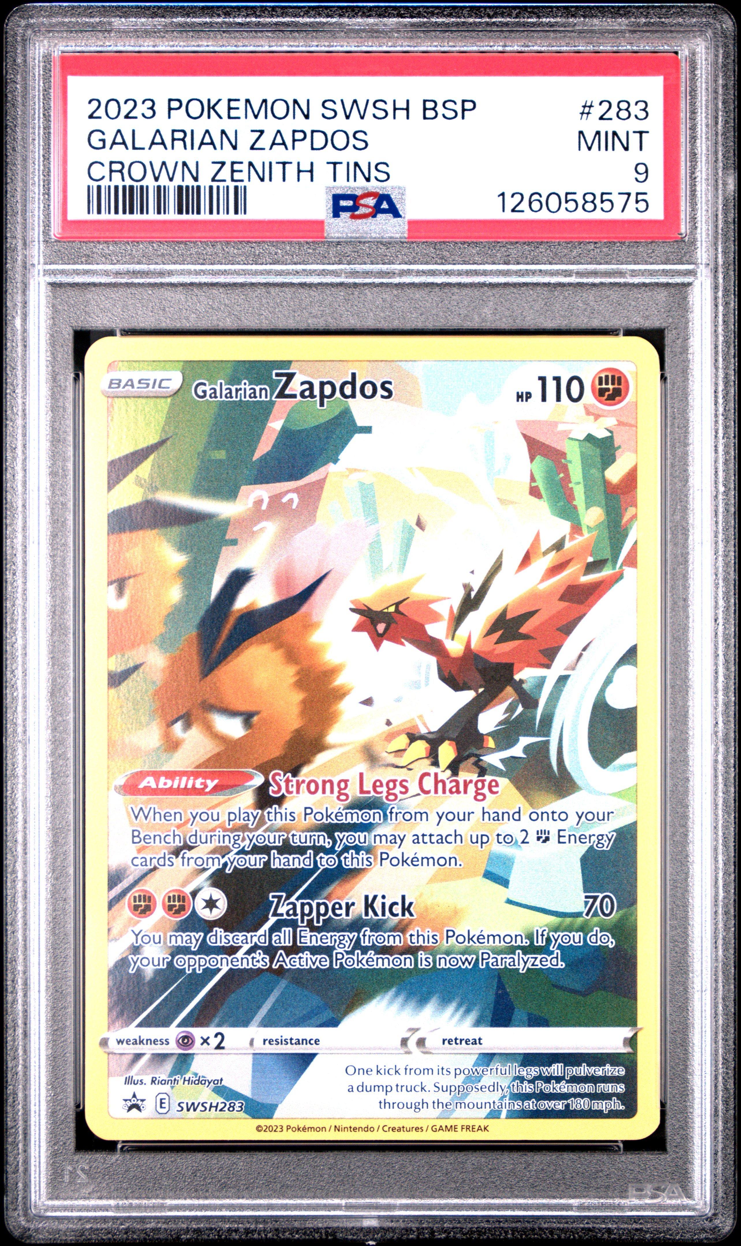 2023 Pokemon Swsh Black Star Promo 283 Galarian Zapdos Crown