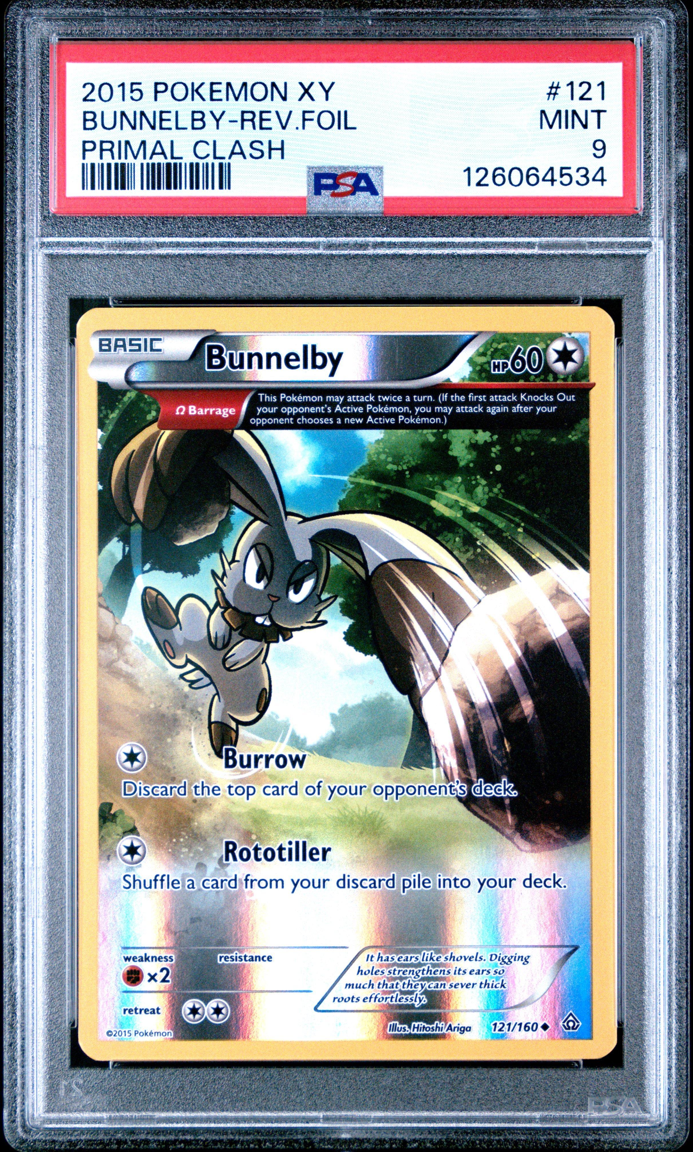 2015 Pokemon Xy Primal Clash 121 Bunnelby-reverse Foil PSA 9
