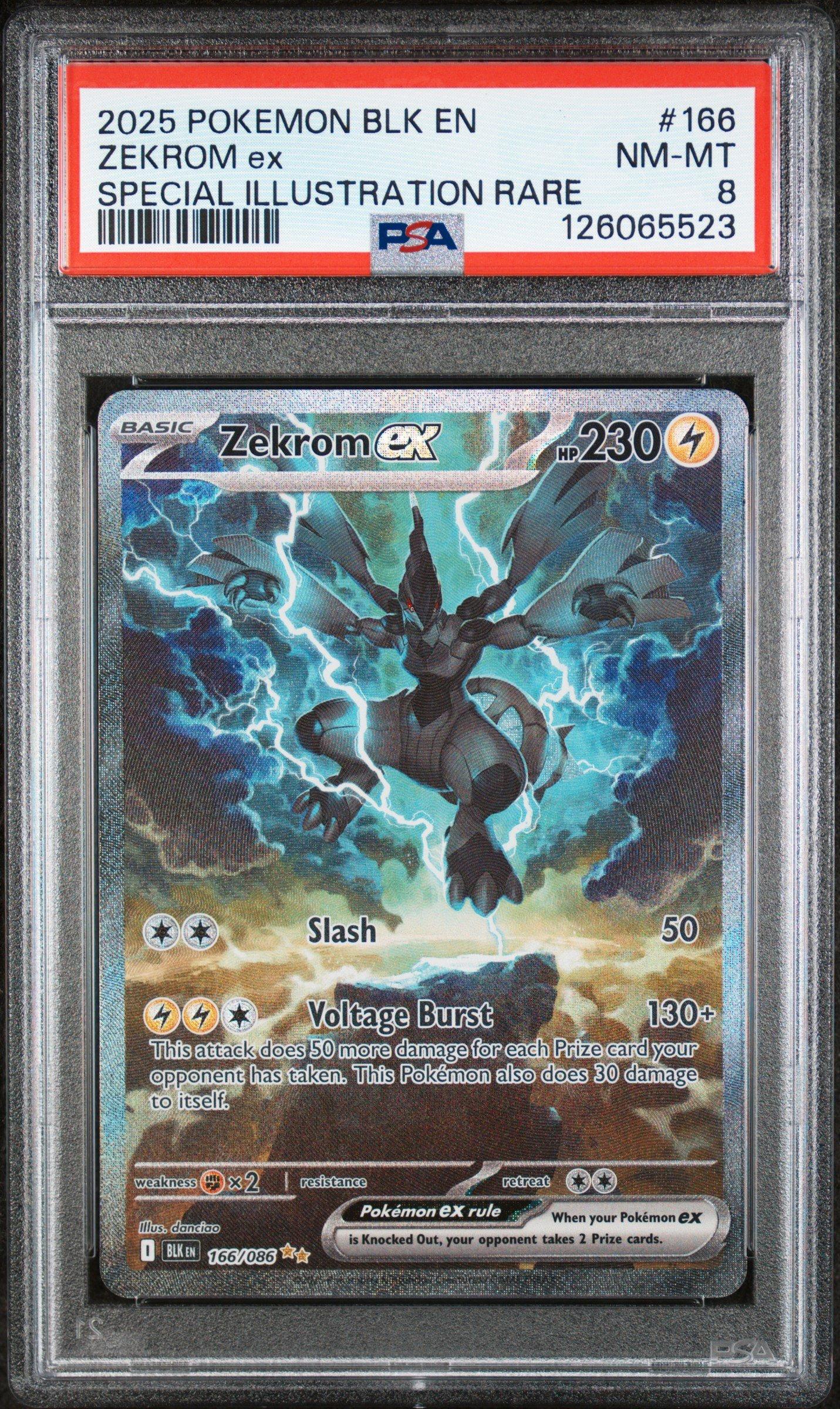 2025 Pokemon Blk En-black Bolt 166 Zekrom Ex Special Illustration