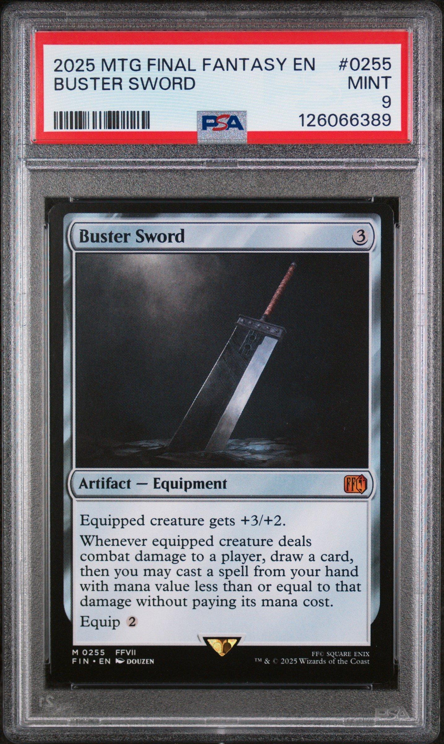 2025 Magic The Gathering Final Fantasy 0255 Buster Sword PSA 9