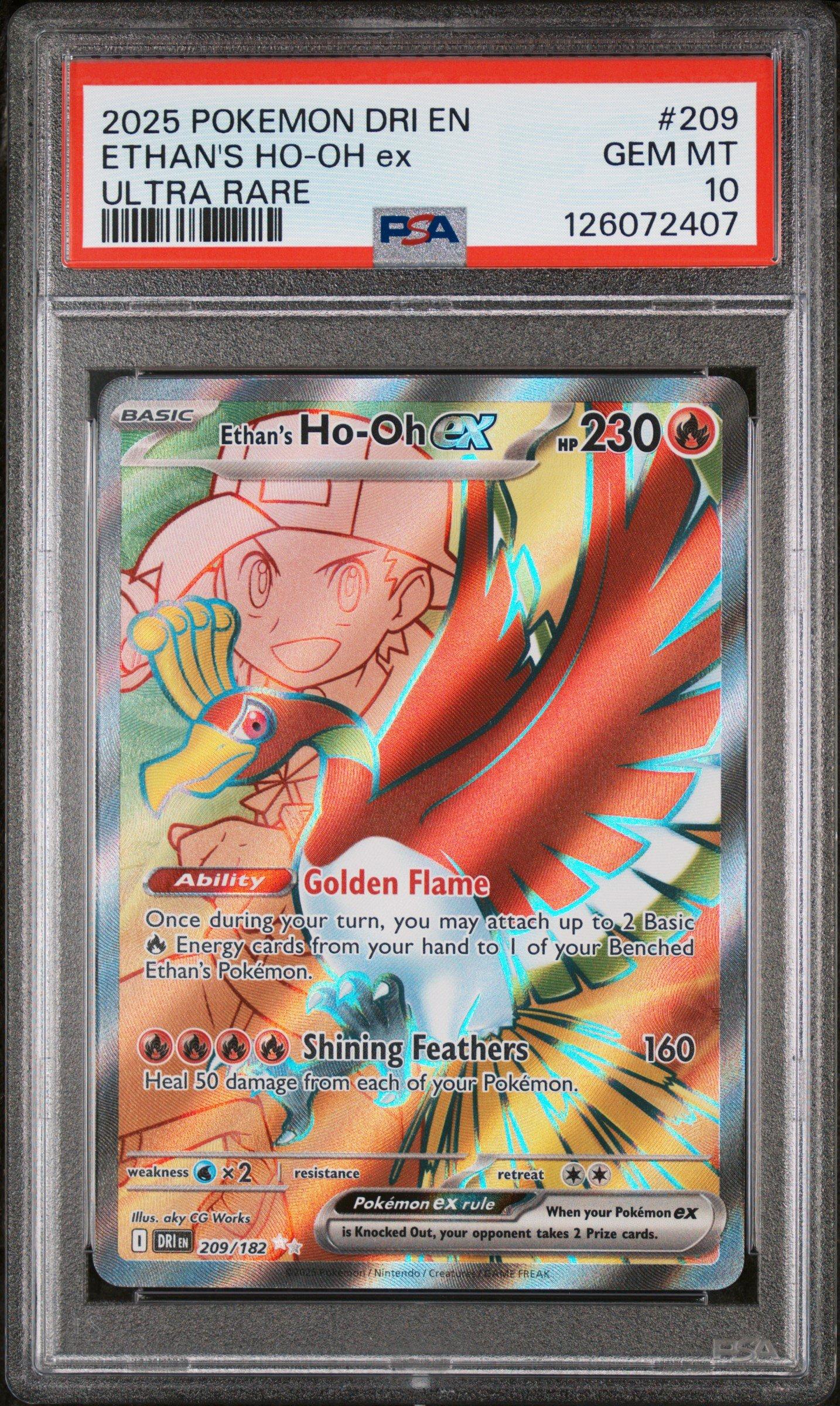2025 Pokemon Dri En-destined Rivals 209 Ethan's Ho-oh Ex Ultra
