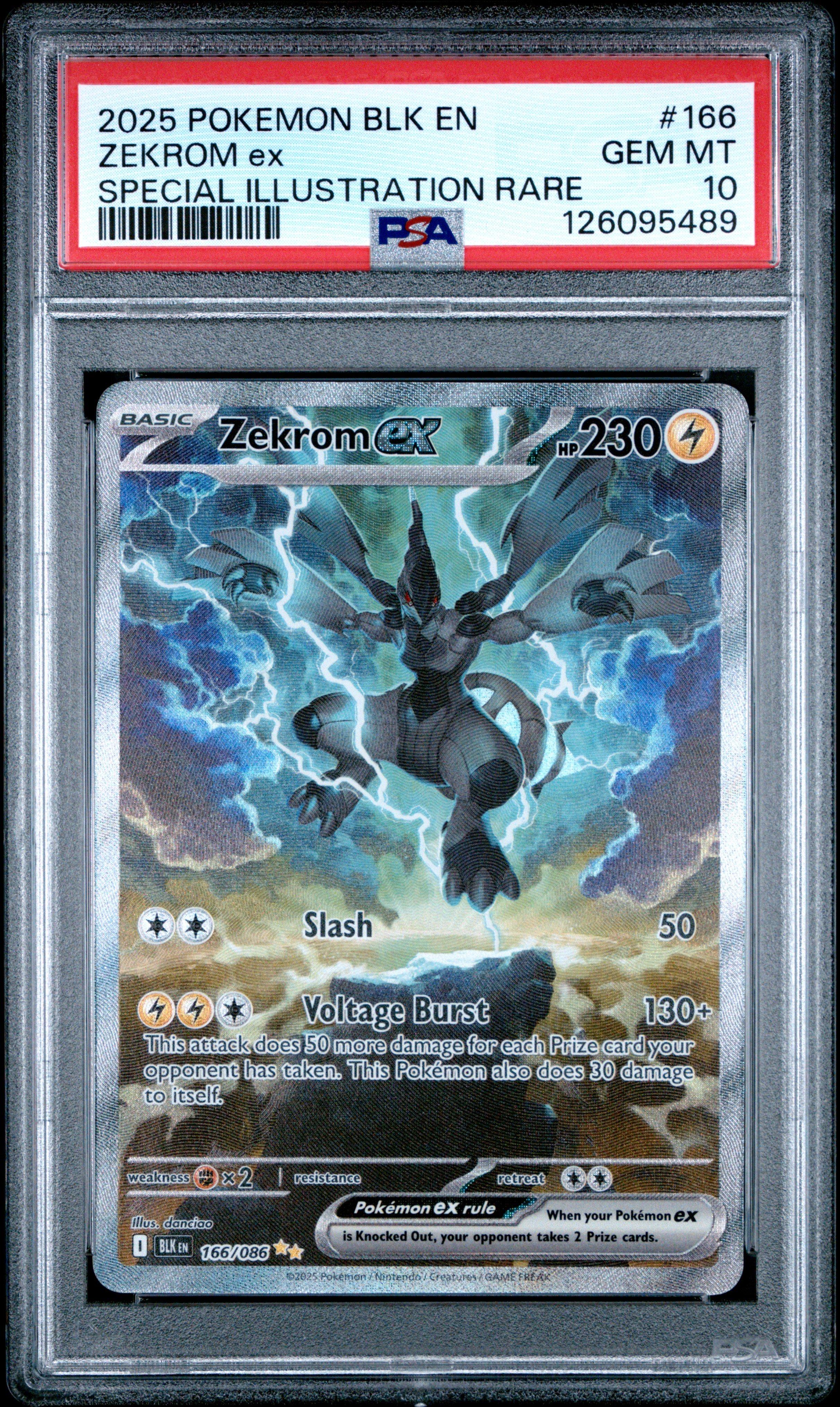2025 Pokemon Blk En-black Bolt 166 Zekrom Ex Special Illustration