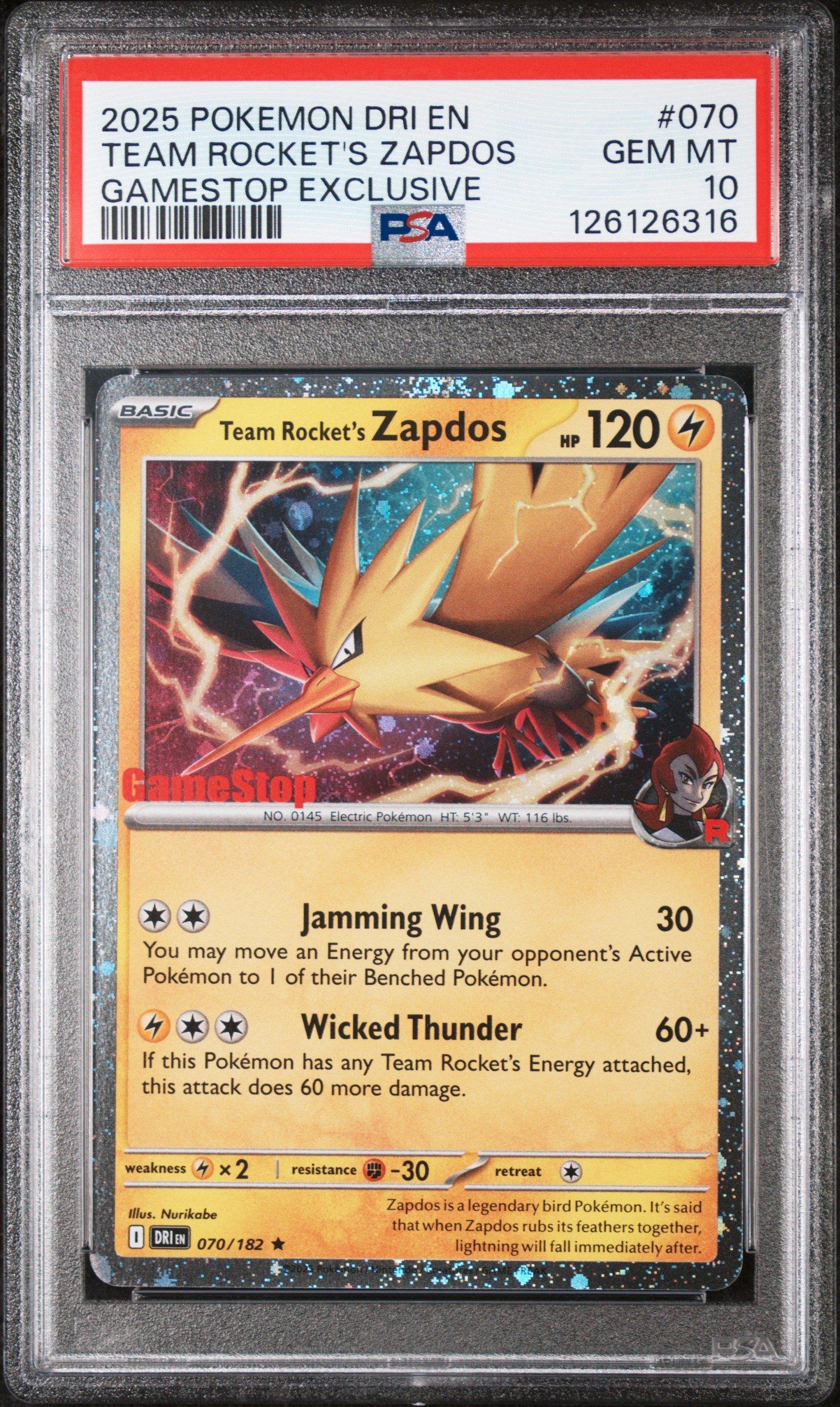 2025 Pokemon Dri En-destined Rivals 070 Team Rocket's Zapdos