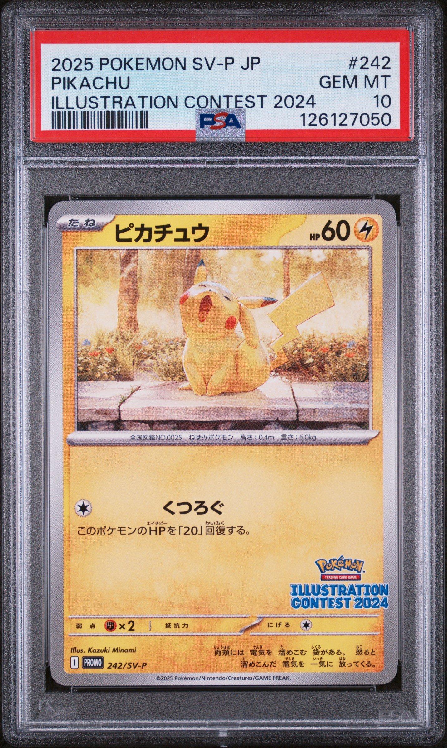 2025 Pokemon Japanese Sv-p Promo 242 Pikachu Illustration Contest