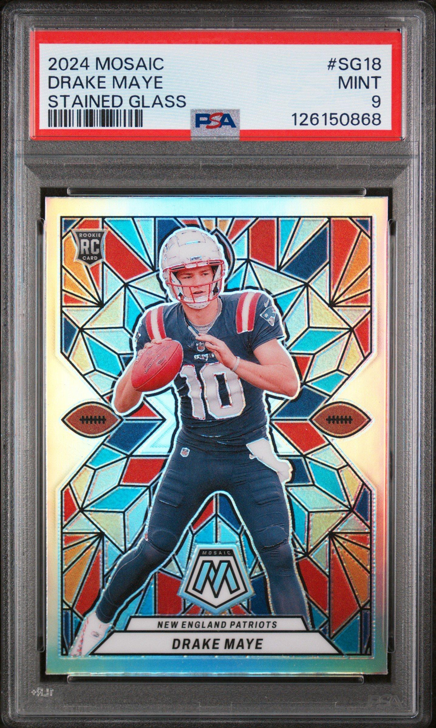 2024 Panini Mosaic Stained Glass Sg18 Drake Maye PSA 9