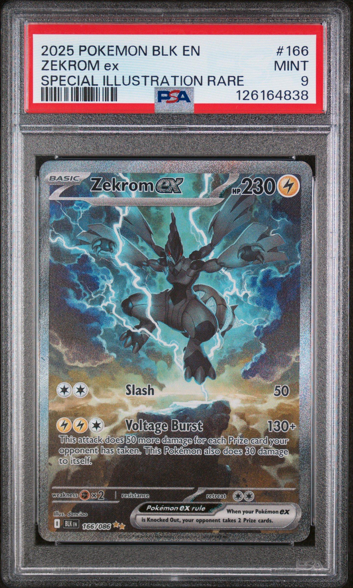 2025 Pokemon Blk En-black Bolt 166 Zekrom Ex Special Illustration