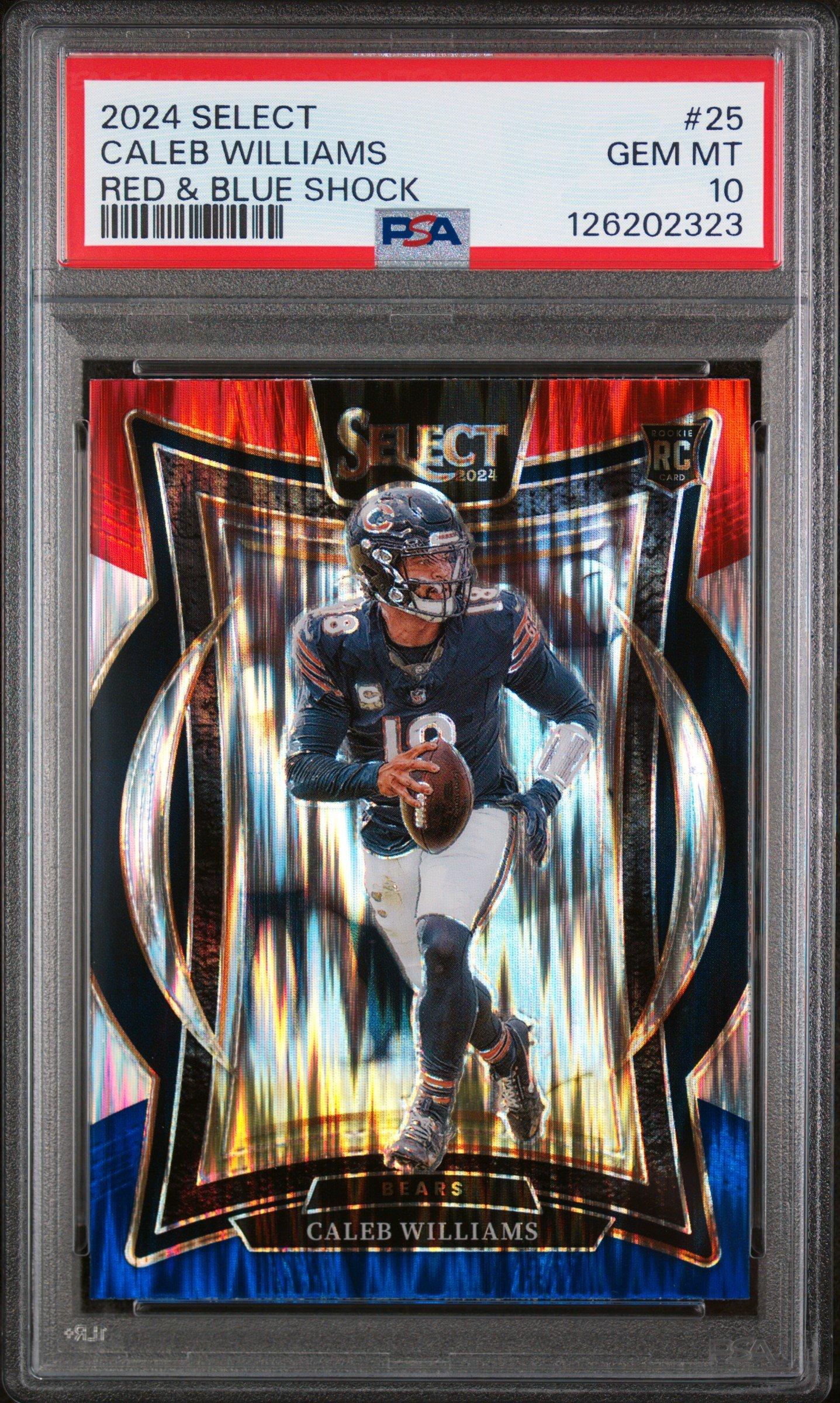 2024 Panini Select 25 Caleb Williams Red & Blue Shock PSA 10